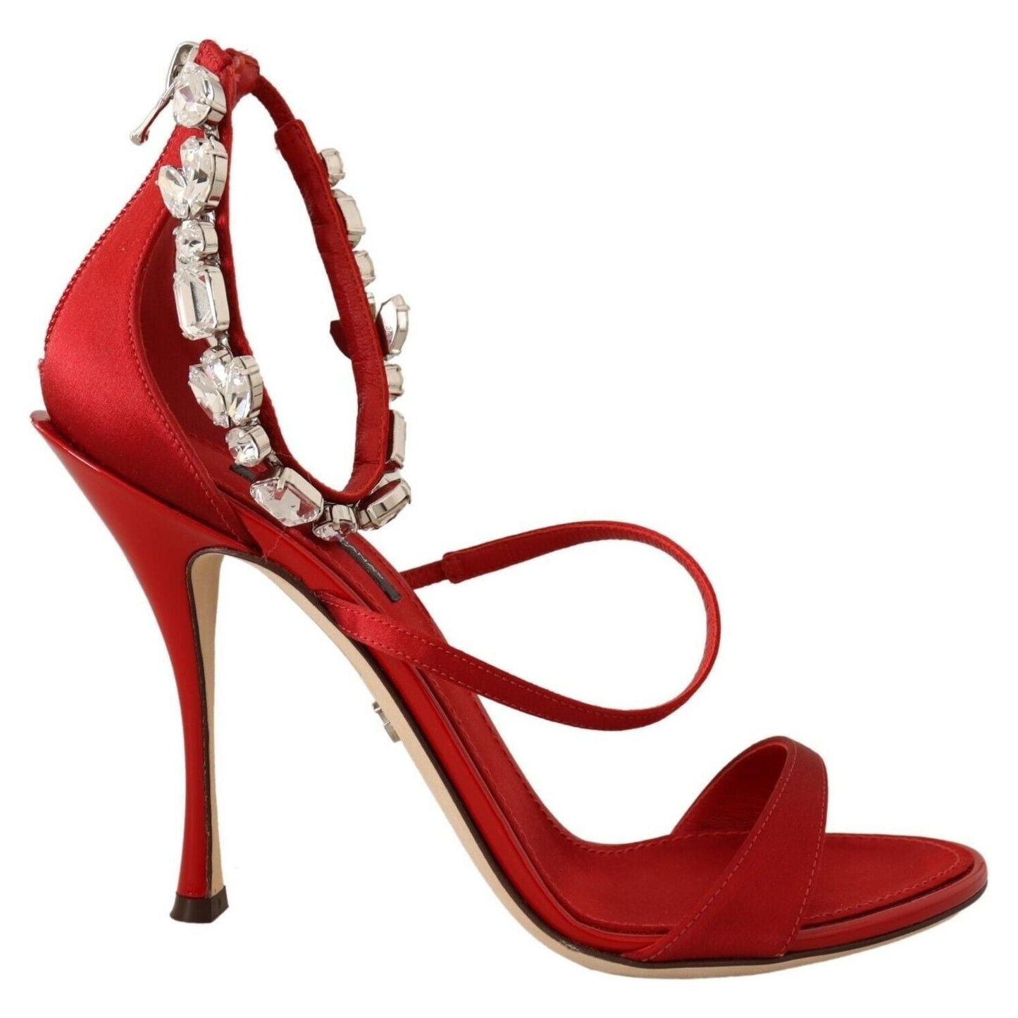 Dolce & Gabbana Red Crystal-Embellished Heel Sandals Dolce & Gabbana Brown