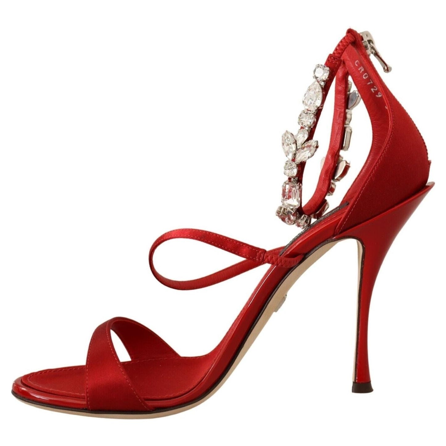 Dolce & Gabbana Red Crystal-Embellished Heel Sandals Dolce & Gabbana Brown