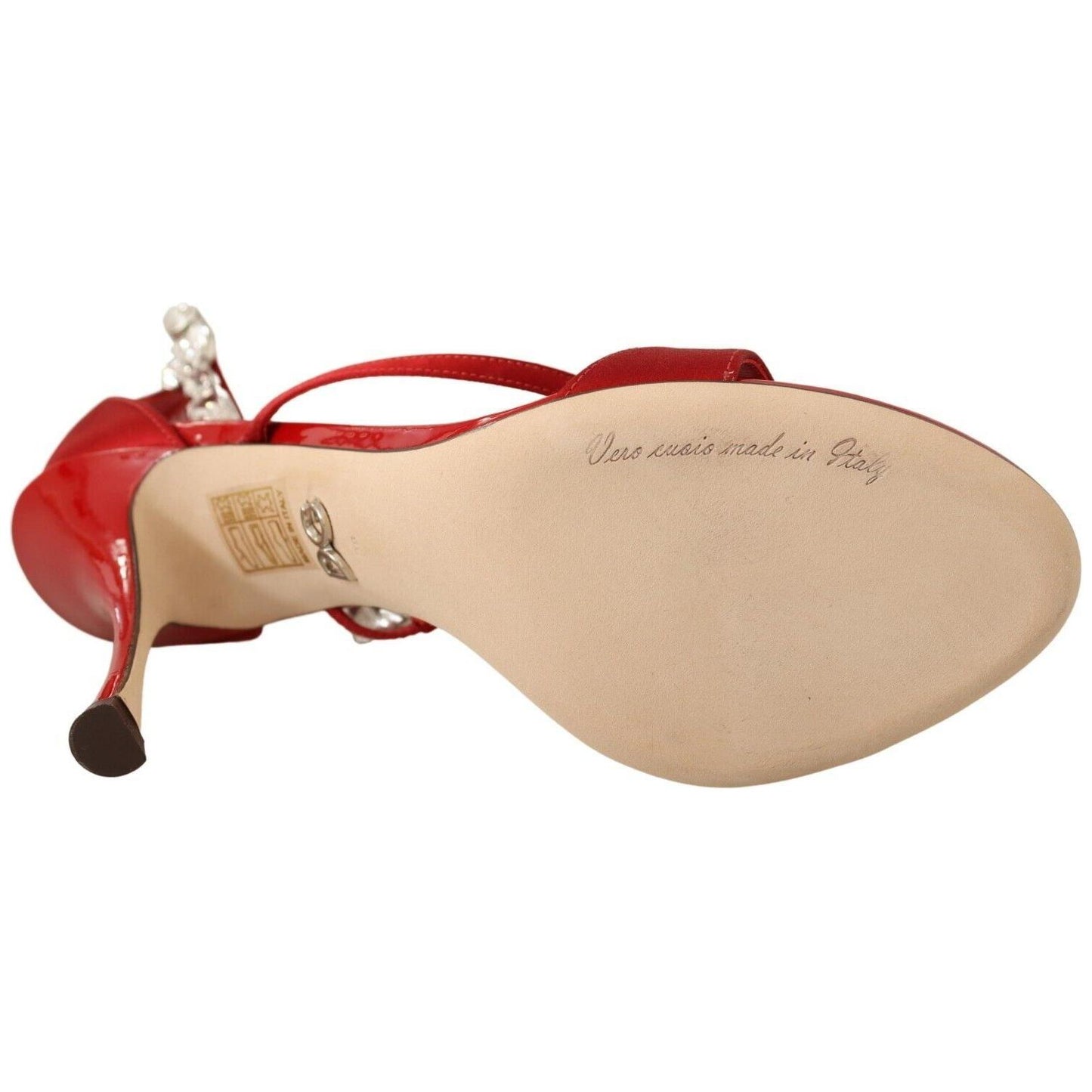 Dolce & Gabbana Red Crystal-Embellished Heel Sandals Dolce & Gabbana Tan