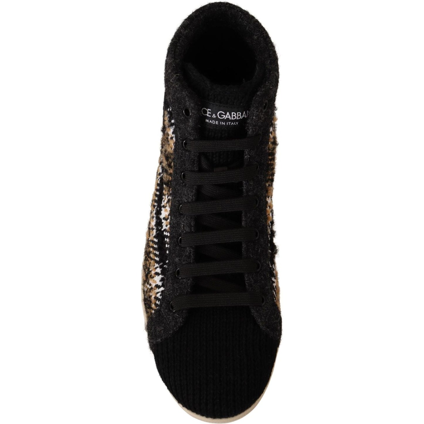 Dolce & Gabbana Beige High Top Fashion Sneakers MAN SNEAKERS Dolce & Gabbana Black