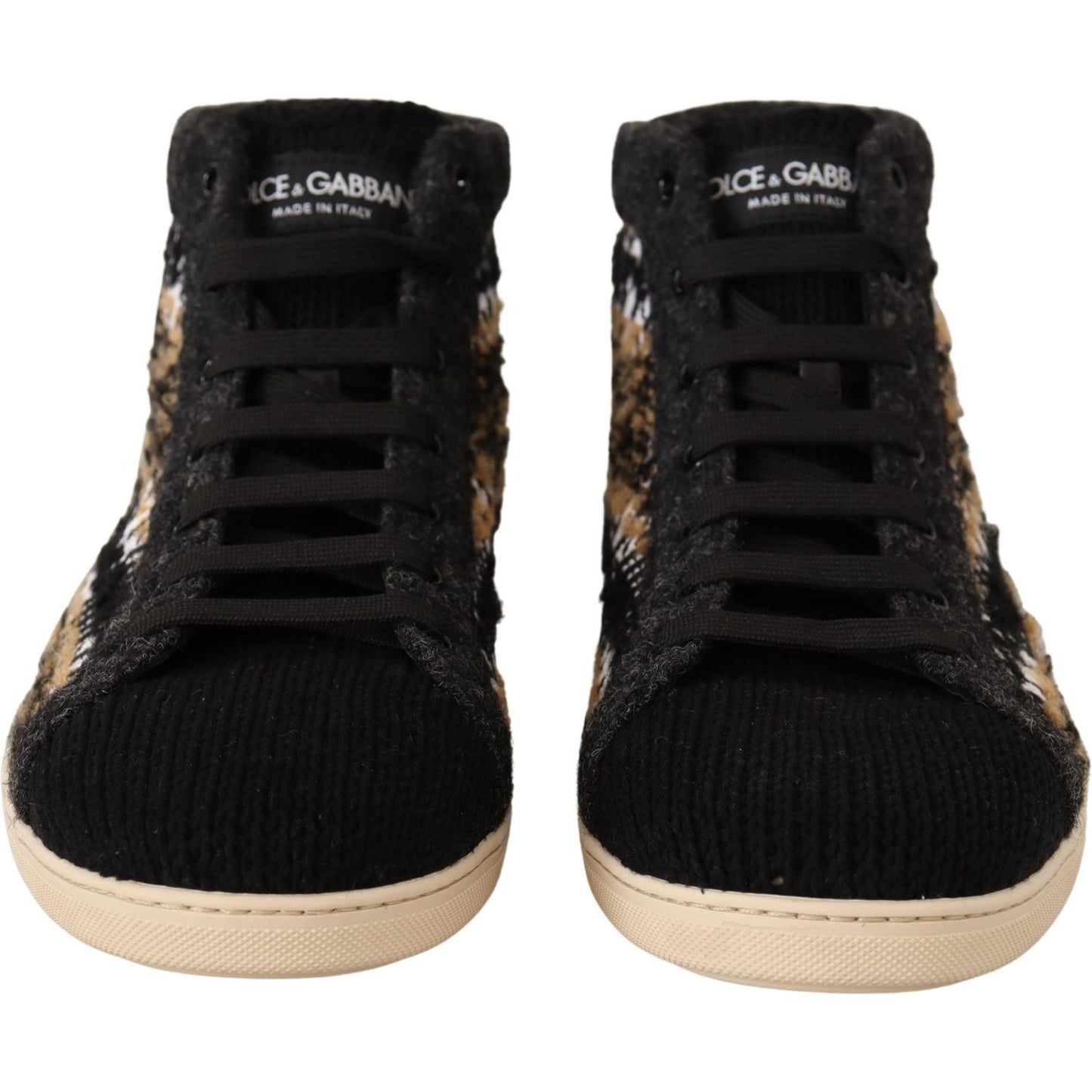 Dolce & Gabbana Beige High Top Fashion Sneakers MAN SNEAKERS Dolce & Gabbana Black