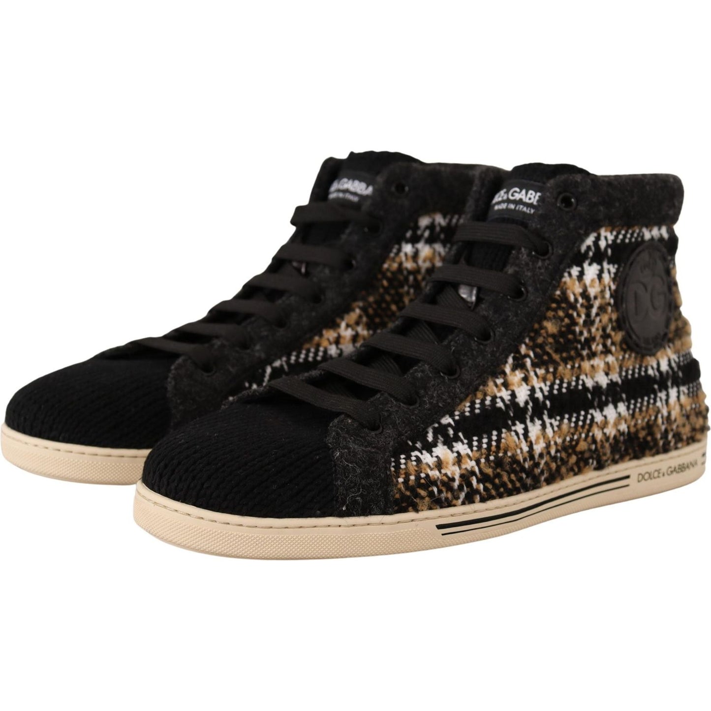Dolce & Gabbana Beige High Top Fashion Sneakers MAN SNEAKERS Dolce & Gabbana Tan