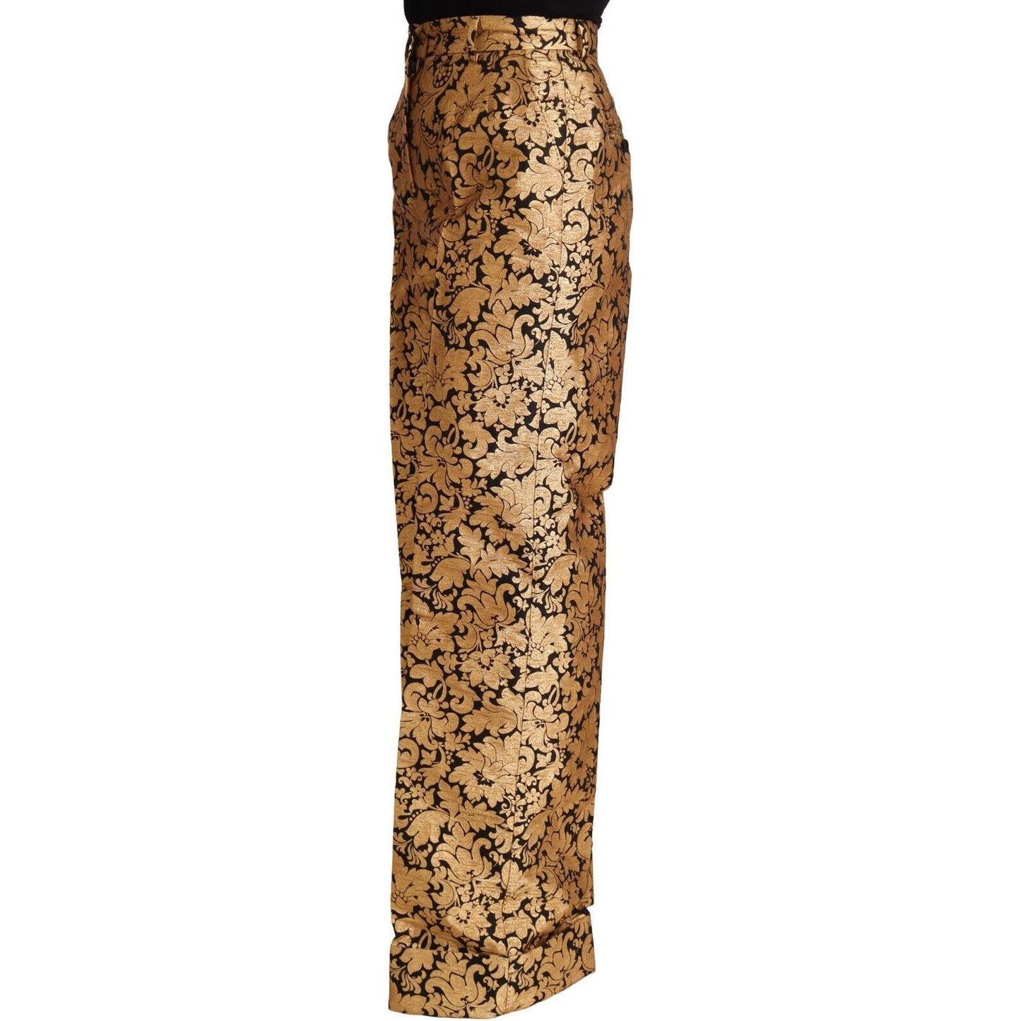 Dolce & Gabbana Elegant Floral Jacquard High Waist Trousers Jeans & Pants Dolce & Gabbana Sienna