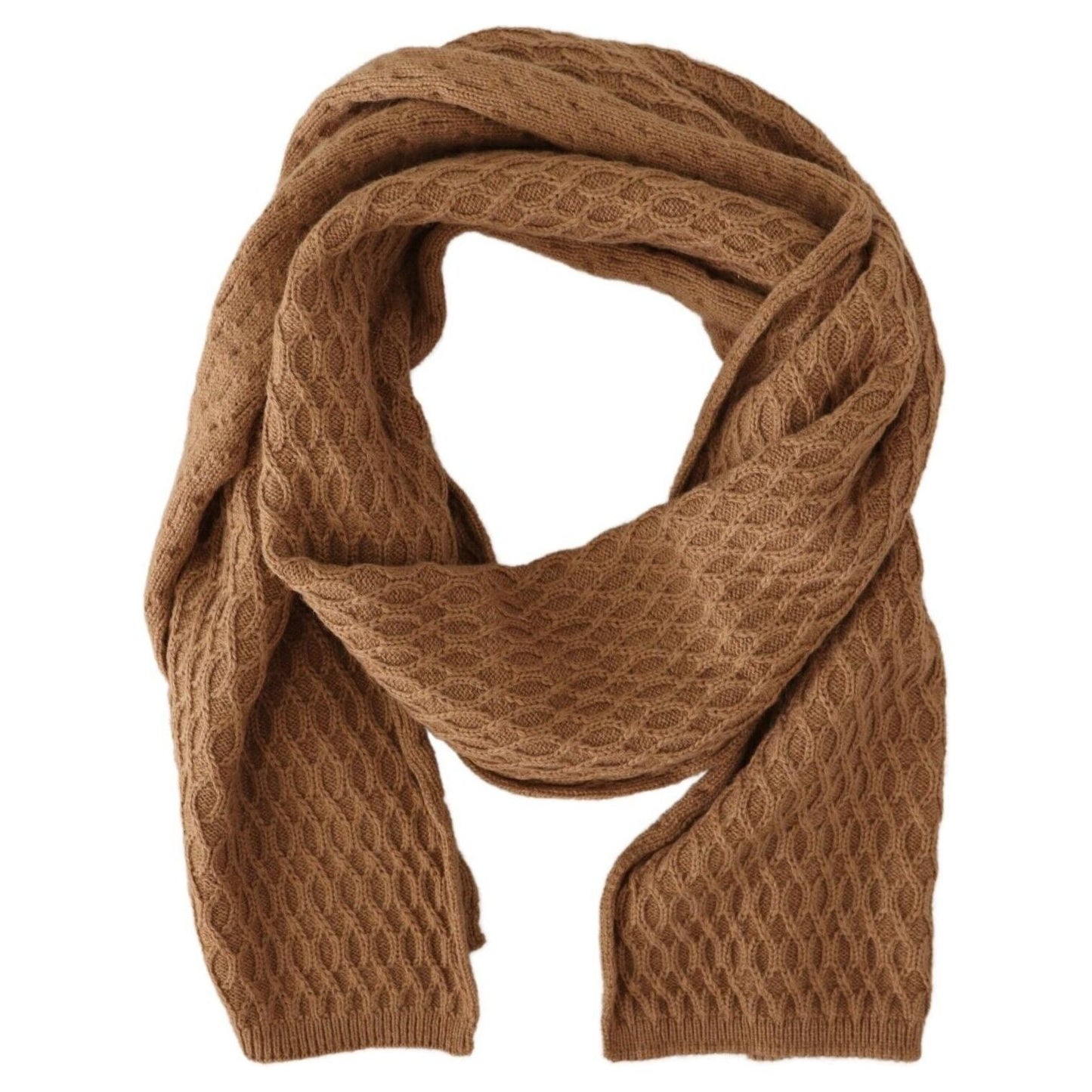 Dolce & Gabbana Elegant Dark Brown Knitted Scarf Dolce & Gabbana Sienna