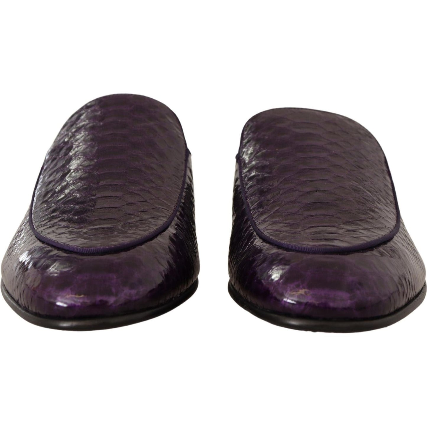 Dolce & Gabbana Purple Exotic Python Leather Slides Dolce & Gabbana Dark Slate Gray