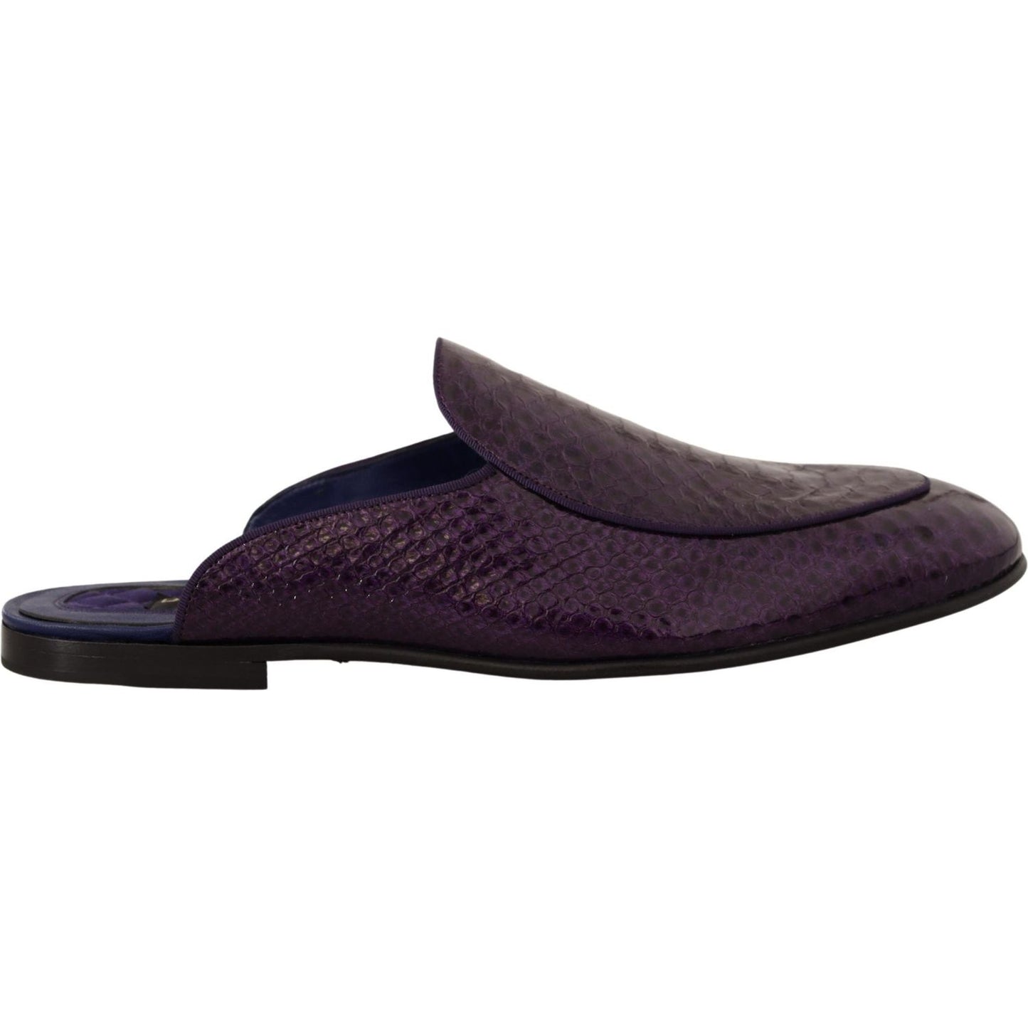 Dolce & Gabbana Purple Exotic Python Leather Slides Dolce & Gabbana Dark Slate Gray