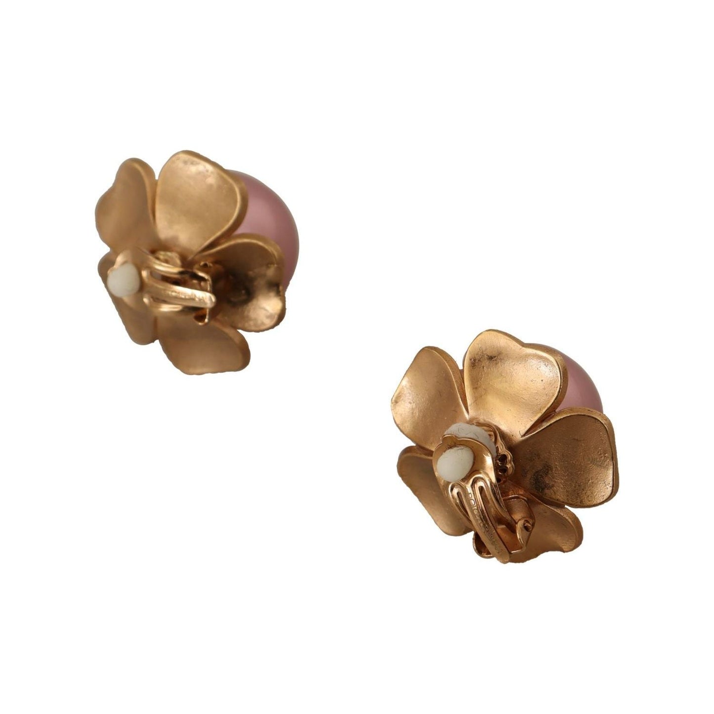 Dolce & Gabbana Elegant Floral Crystal Pearl Clip-On Earrings Earrings Dolce & Gabbana Sienna