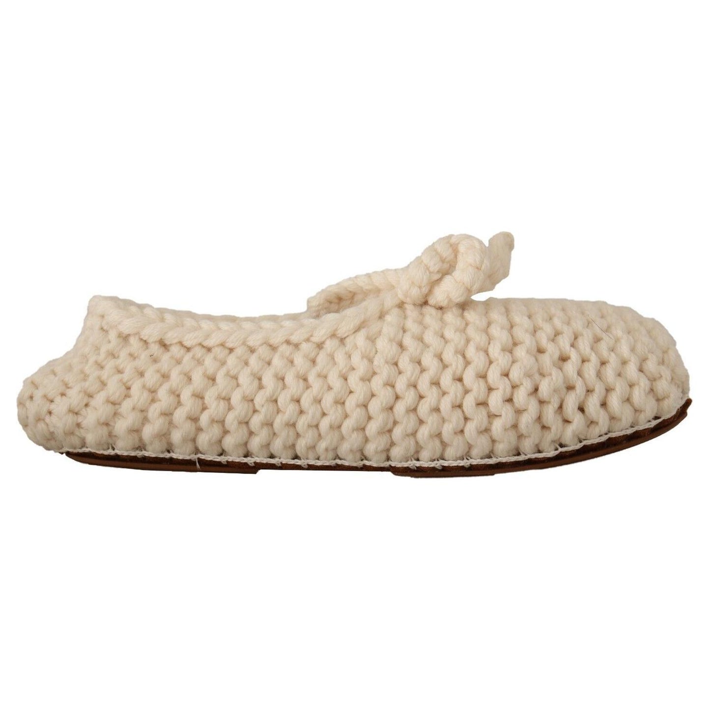 Dolce & Gabbana Chic Wool Knit Ballerina Flats Dolce & Gabbana Tan
