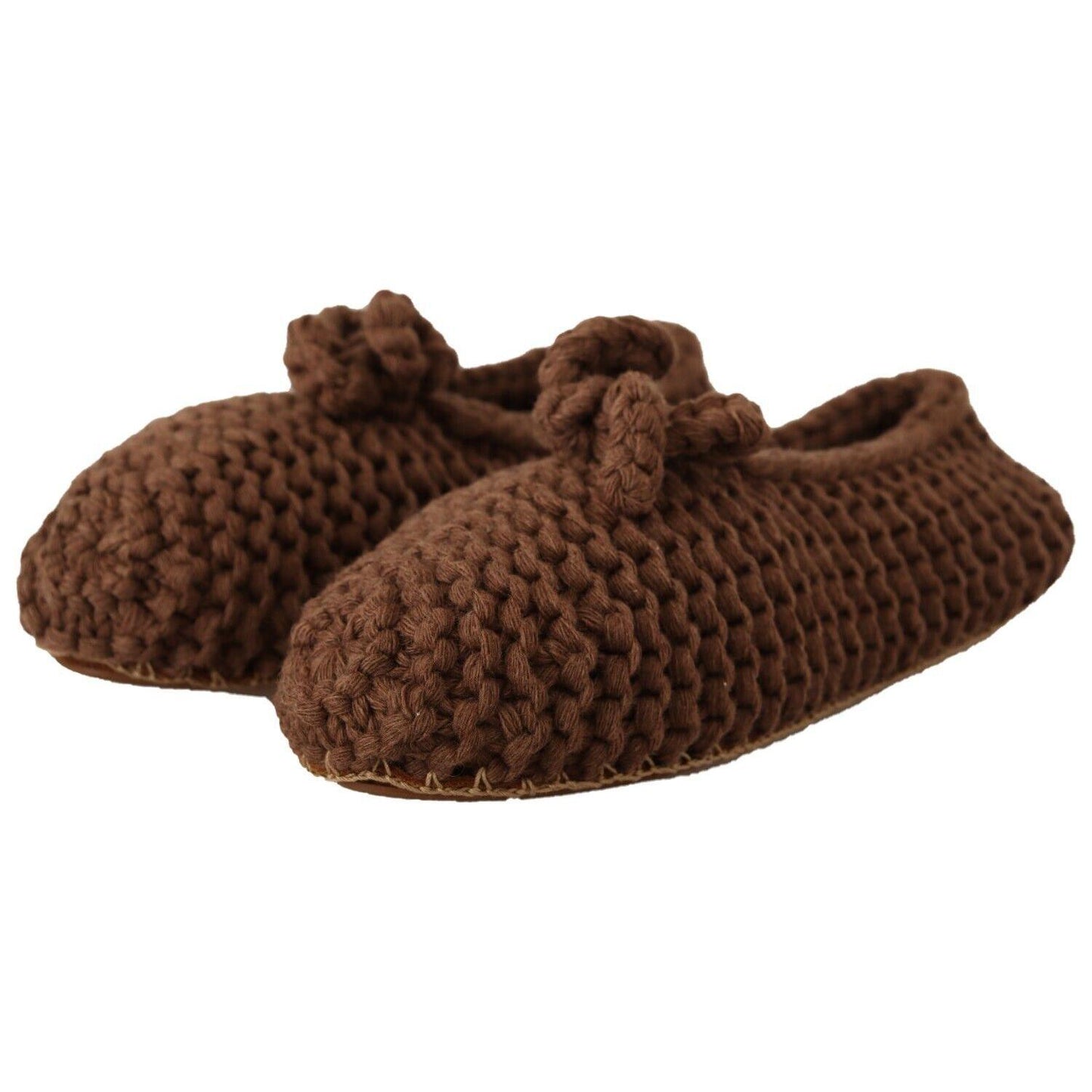 Dolce & Gabbana Elegant Wool Knit Ballerina Flats Dolce & Gabbana Dark Slate Gray