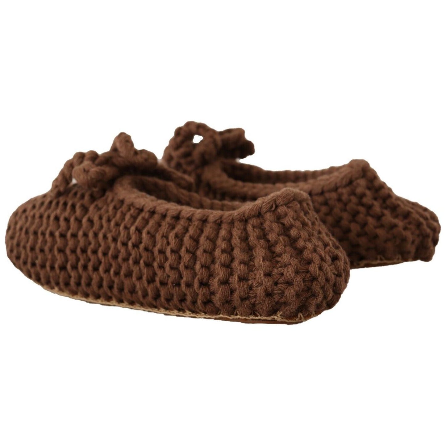 Dolce & Gabbana Elegant Wool Knit Ballerina Flats Dolce & Gabbana Dark Olive Green