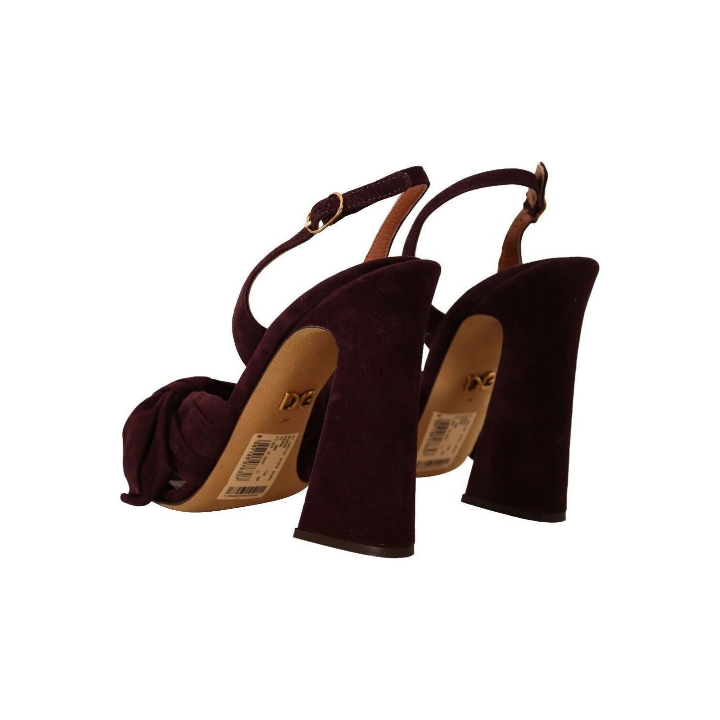Dolce & Gabbana Elegant Purple Suede Heels Sandals Dolce & Gabbana Black