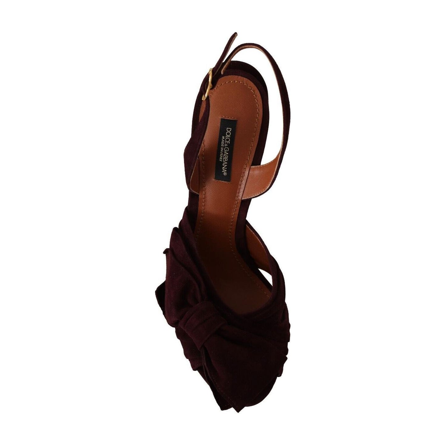 Dolce & Gabbana Elegant Purple Suede Heels Sandals Dolce & Gabbana Black