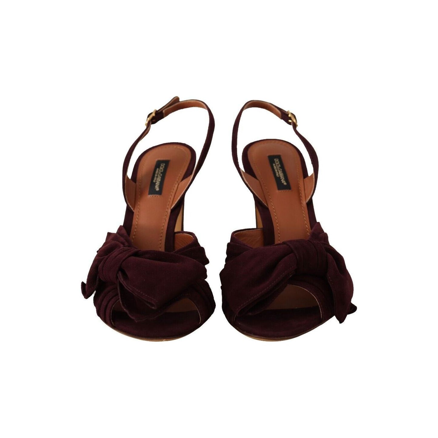 Dolce & Gabbana Elegant Purple Suede Heels Sandals Dolce & Gabbana Black