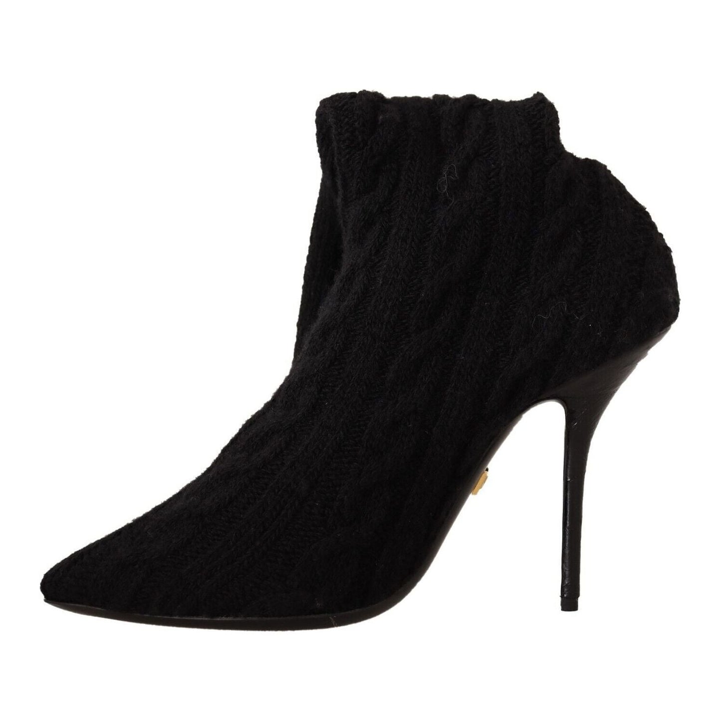 Dolce & Gabbana Black Stretch Socks Knee High Booties Shoes LA9668 - 38