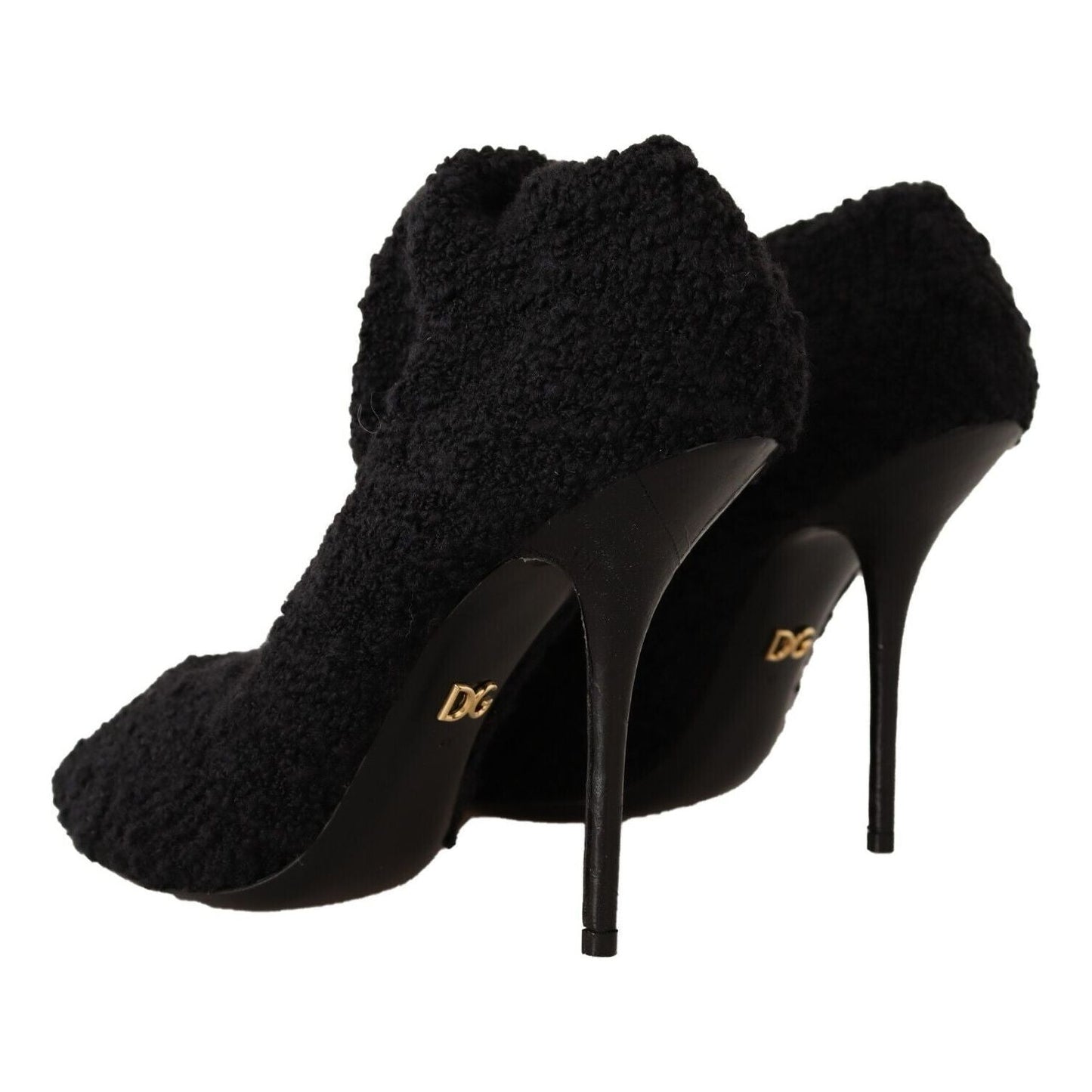 Dolce & Gabbana Black Stretch Socks Knee High Booties Shoes LA9670 - 41