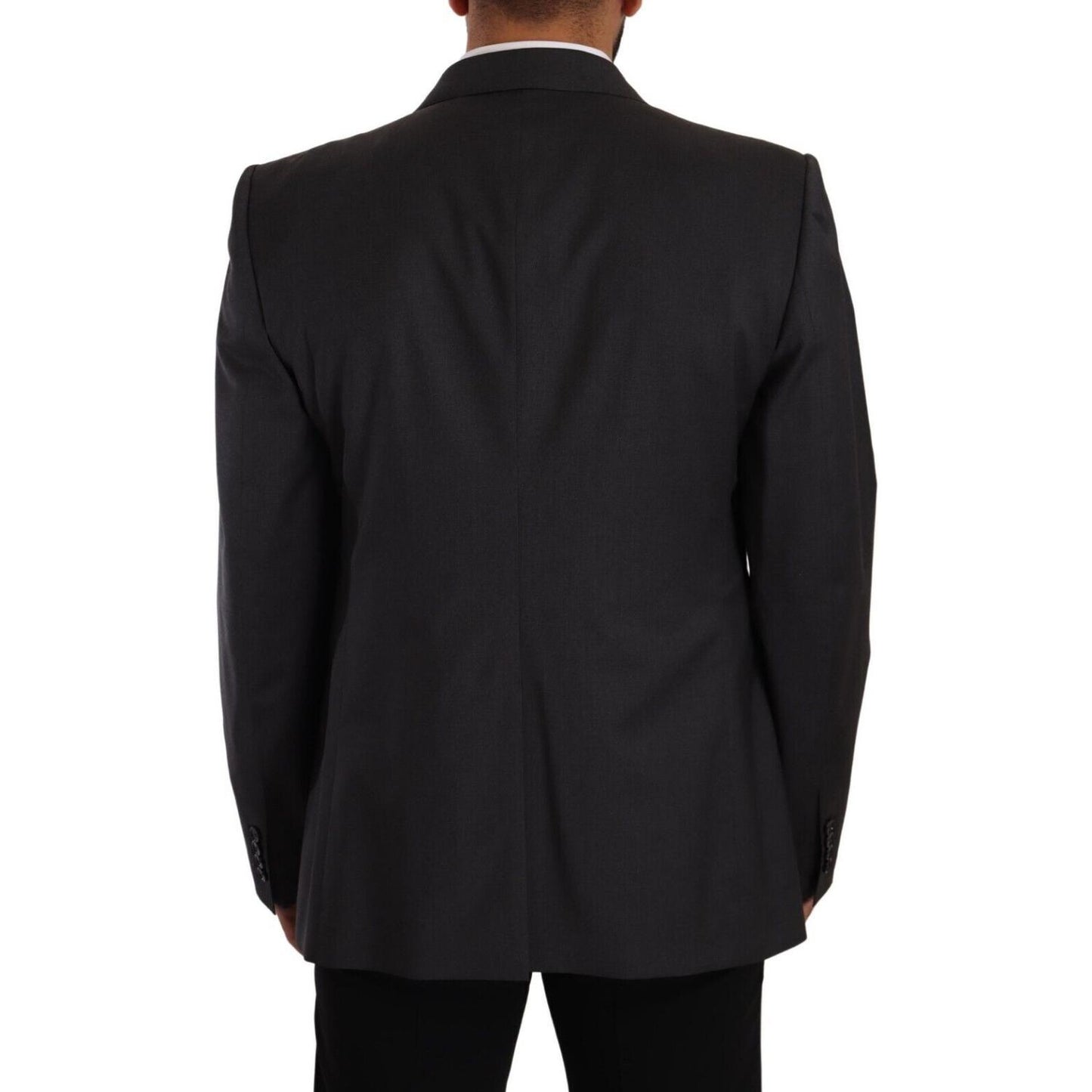 Dolce & Gabbana Elegant Gray Sicilia Wool Blend Suit Dolce & Gabbana Black