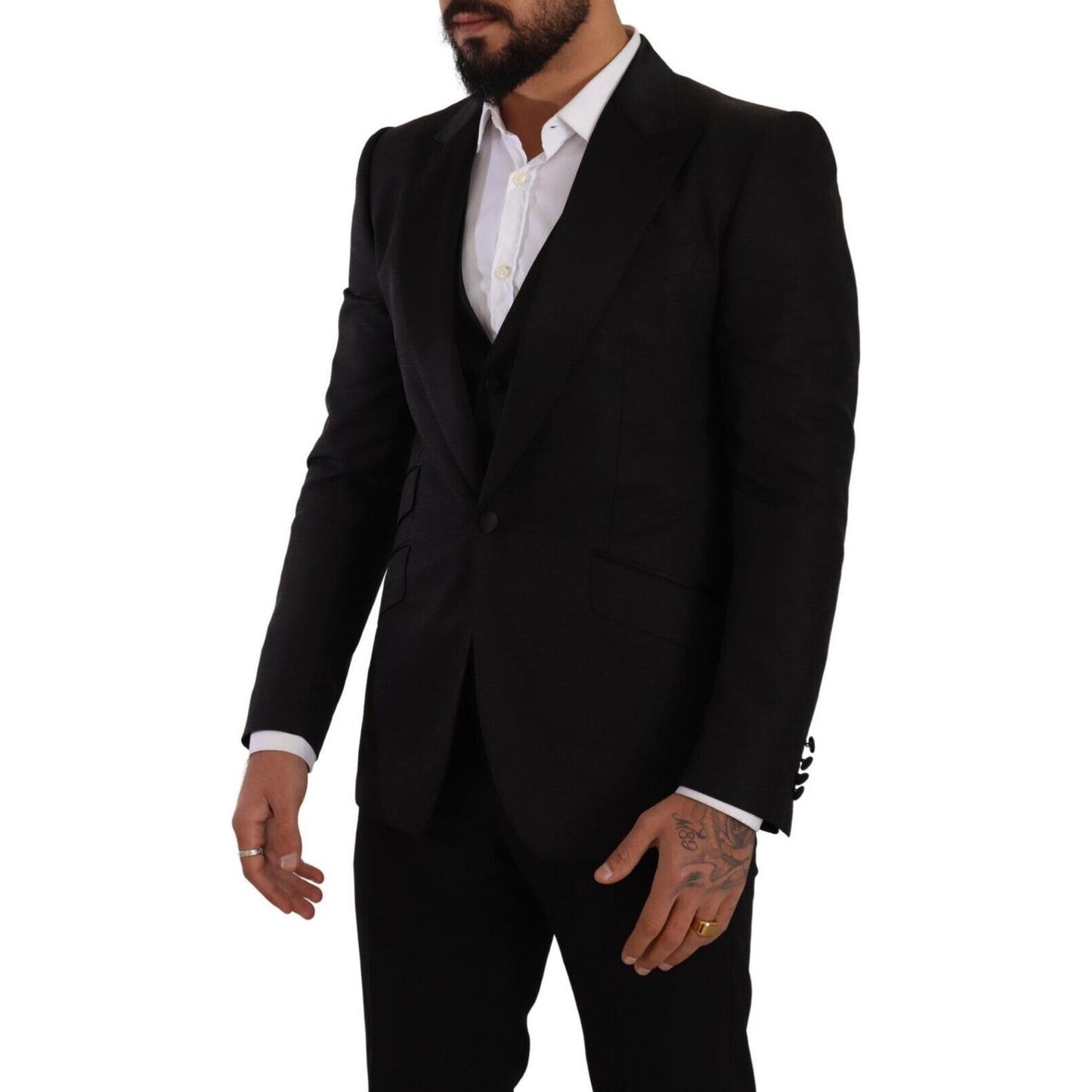 Dolce & Gabbana Black Slim Fit 2 Piece SICILIA Blazer JKT3038 - 48