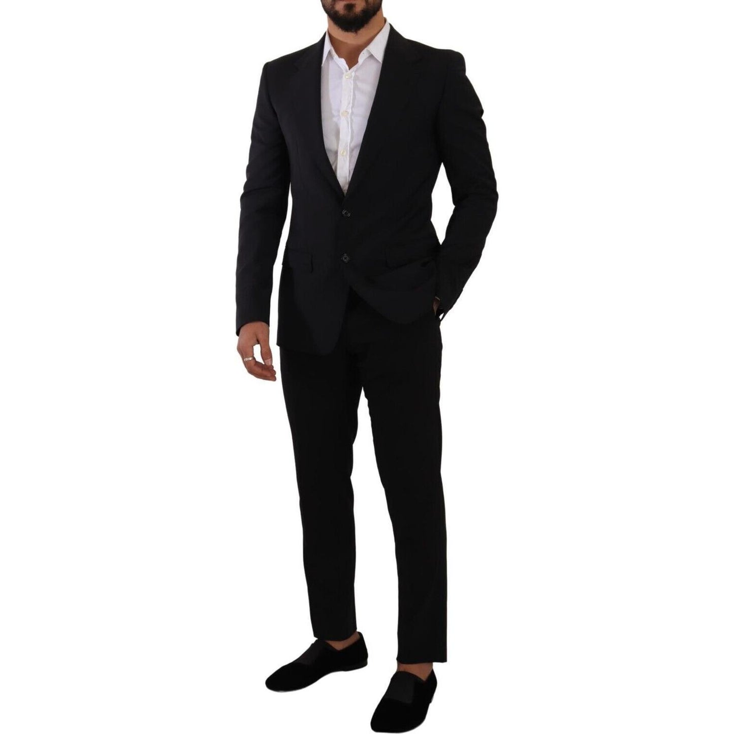 Dolce & Gabbana Black Slim Fit Vest 2 Button MARTINI Blazer JKT3040 - 48