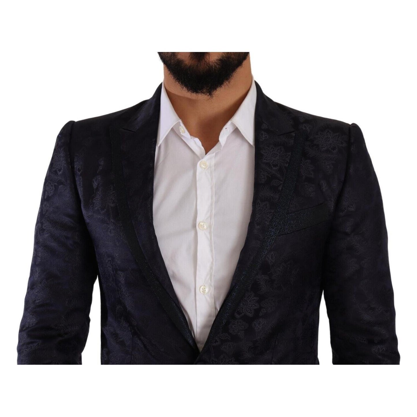 Dolce & Gabbana Elegant Dark Blue MARTINI Formal Blazer Dolce & Gabbana Gray