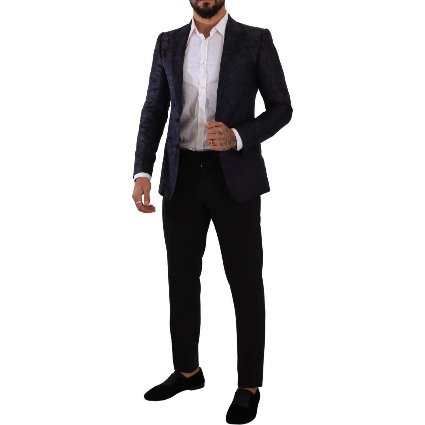 Dolce & Gabbana Elegant Dark Blue MARTINI Formal Blazer Dolce & Gabbana Gray