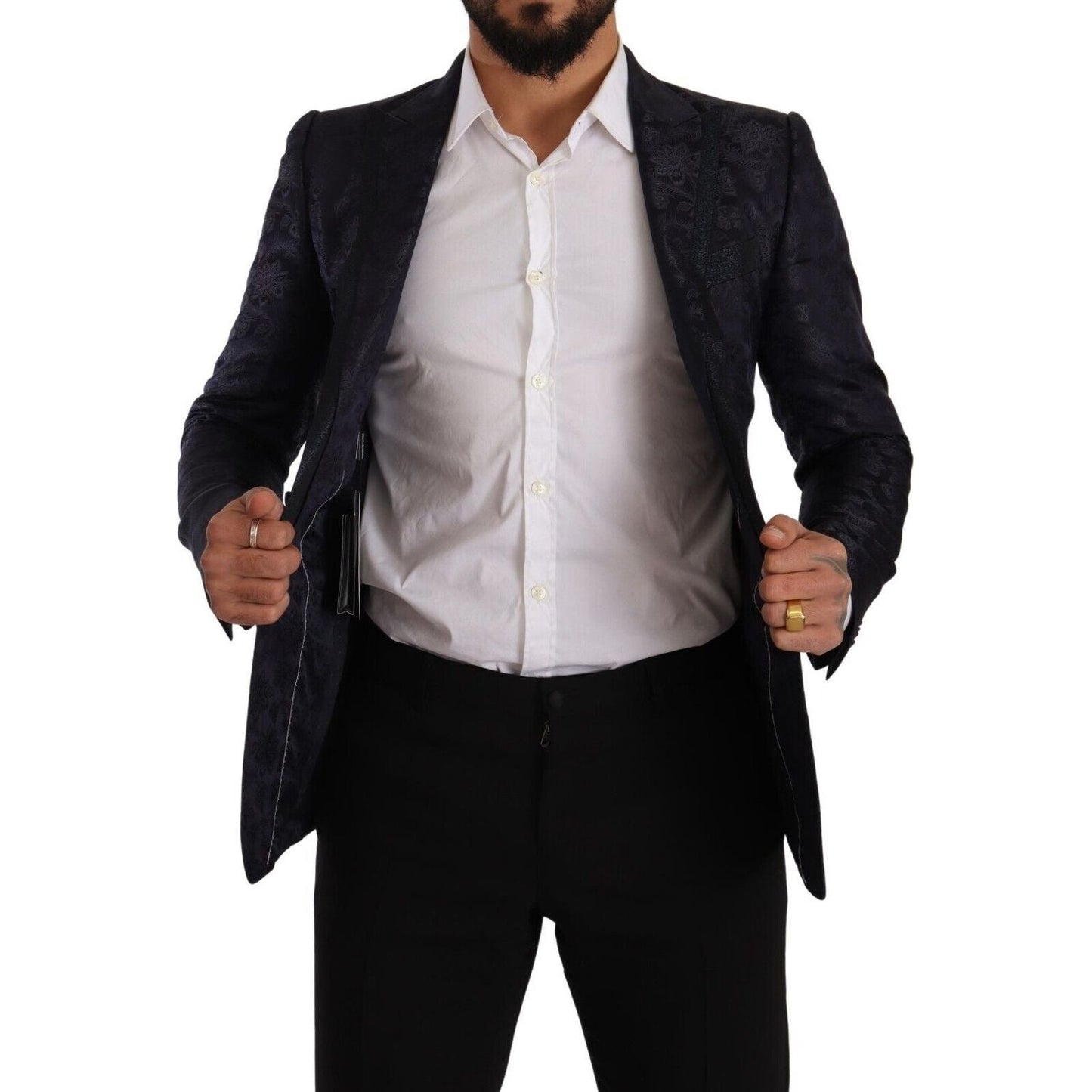 Dolce & Gabbana Elegant Dark Blue MARTINI Formal Blazer Dolce & Gabbana Gray