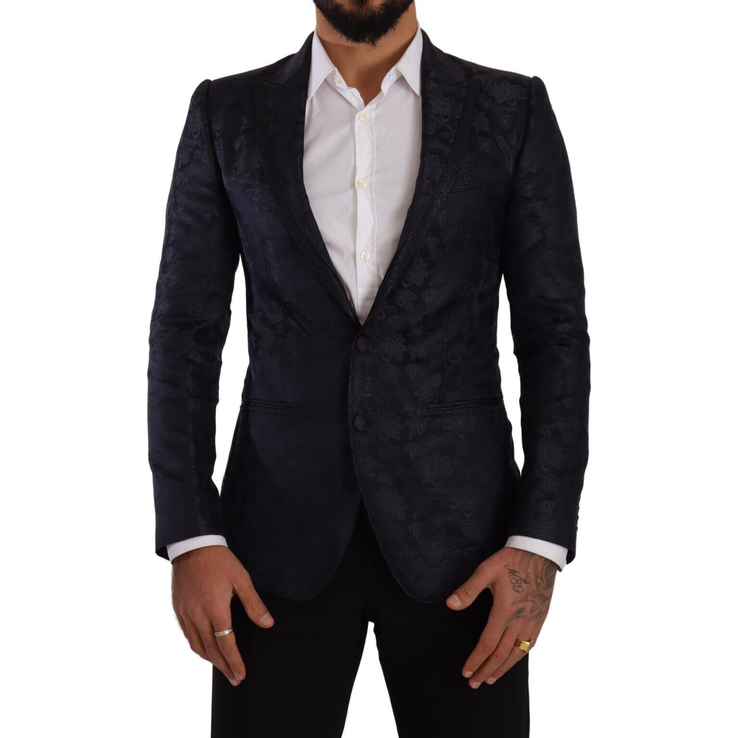 Dolce & Gabbana Elegant Dark Blue MARTINI Formal Blazer Dolce & Gabbana Black