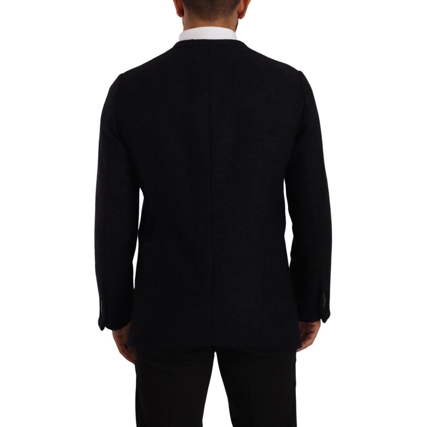 Dolce & Gabbana Elegant Dark Grey Alpaca Blend Jacket Dolce & Gabbana Black