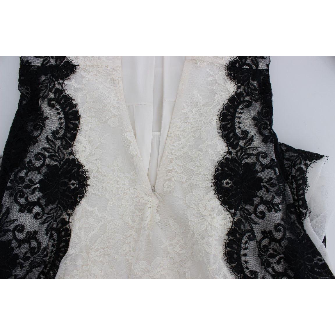 Dolce & Gabbana Floral Lace Silk Blend Maxi Dress Dolce & Gabbana Black