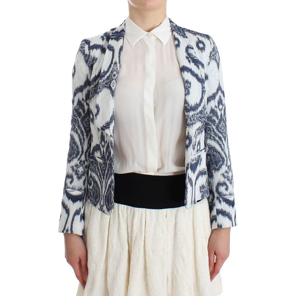Christian Pellizzari Elegant Two-Tone Blue Short Blazer Blazer Jacket Christian Pellizzari Light Gray