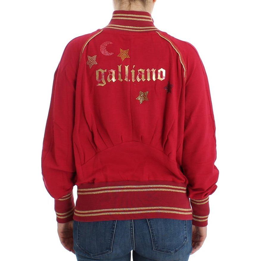John Galliano Elegant Pink Zip Cardigan with Logo Detailing John Galliano Brown