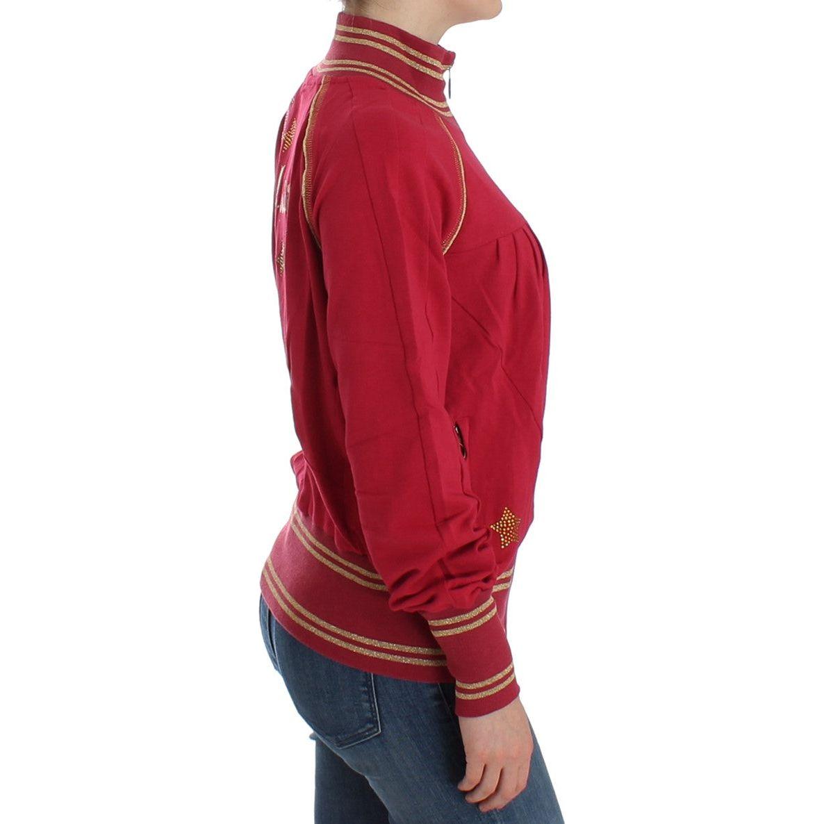 John Galliano Elegant Pink Zip Cardigan with Logo Detailing John Galliano Brown