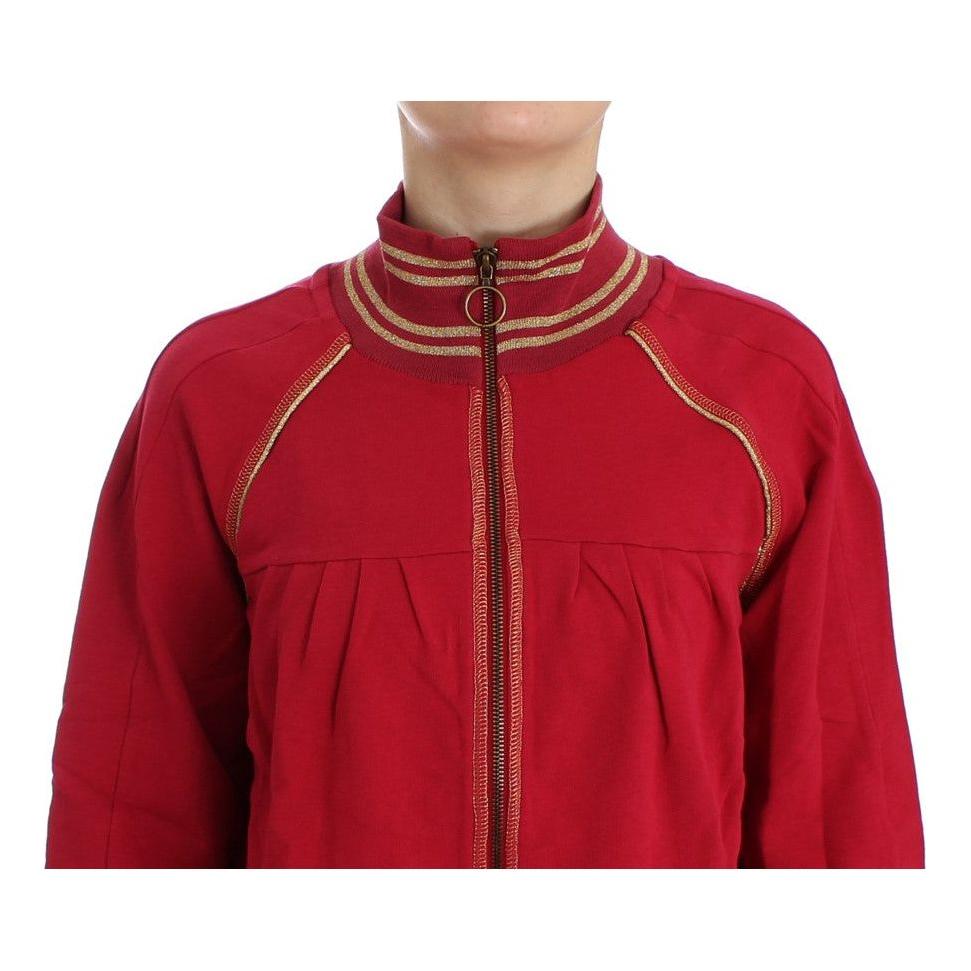 John Galliano Elegant Pink Zip Cardigan with Logo Detailing John Galliano Brown