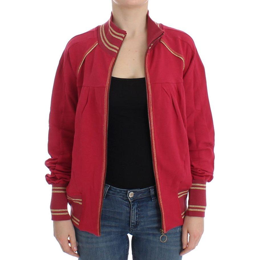 John Galliano Elegant Pink Zip Cardigan with Logo Detailing John Galliano Brown