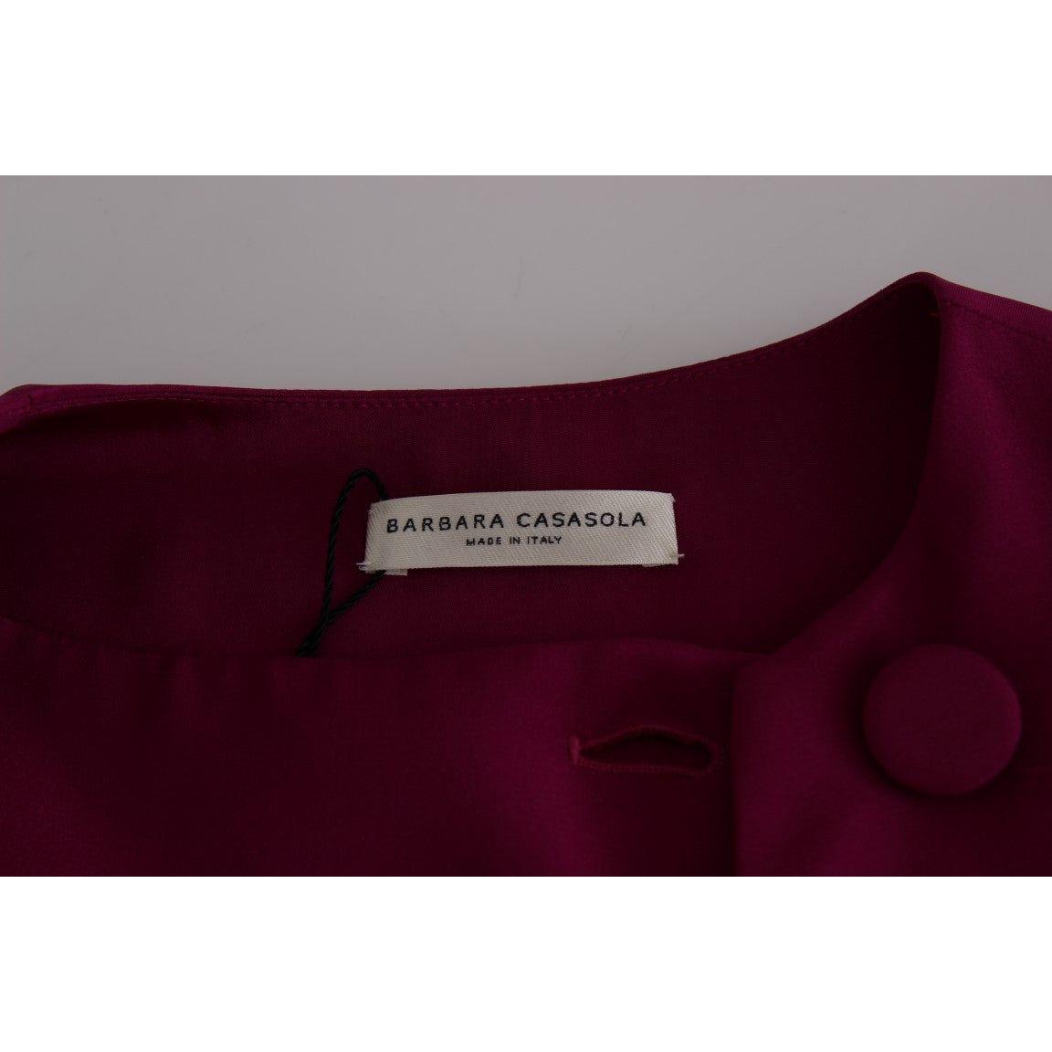 Barbara Casasola Stunning Silk Sleeveless Purple Blouse Barbara Casasola Rosy Brown