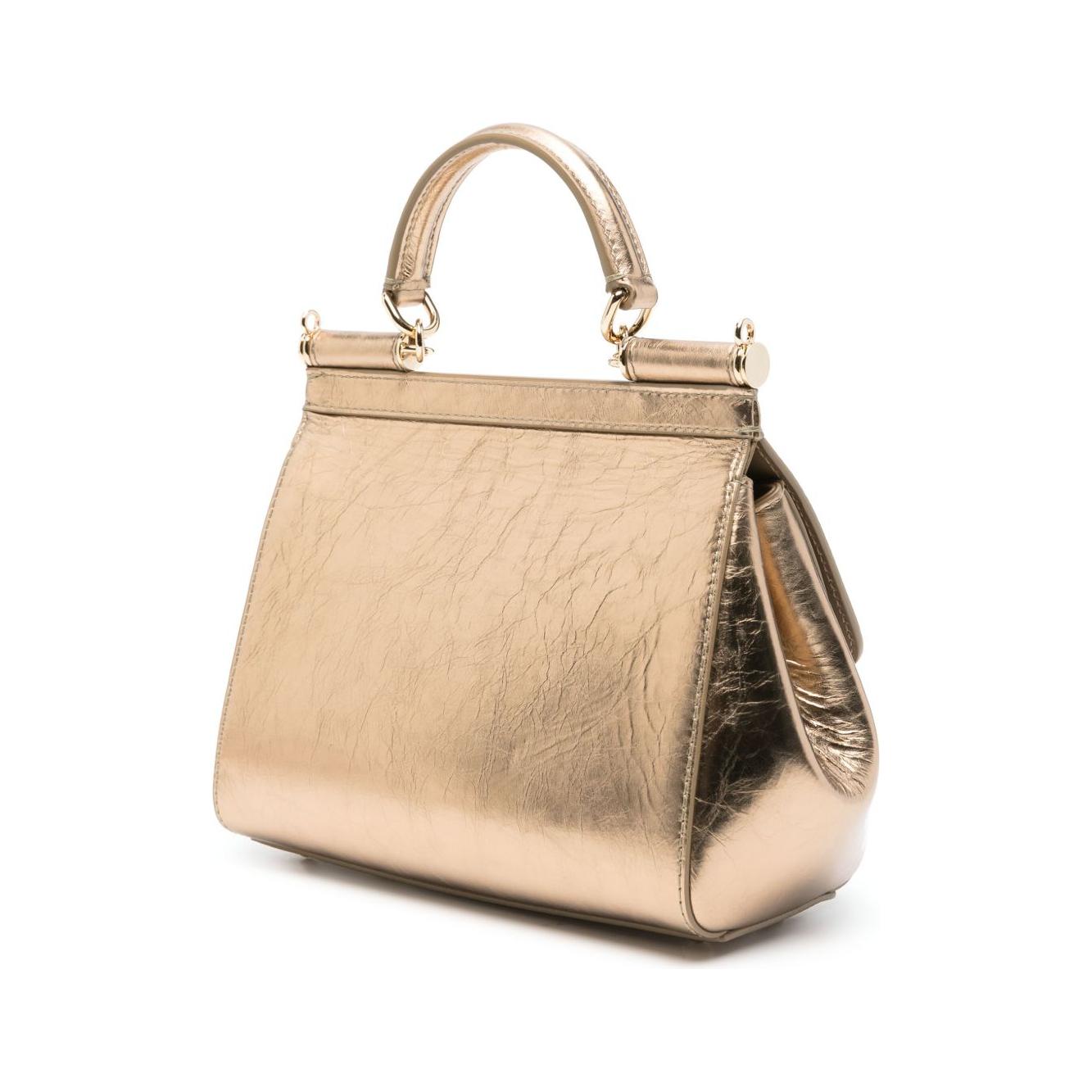Dolce & Gabbana Sicily metallic leather tote bag Handbag Dolce & Gabbana Tan
