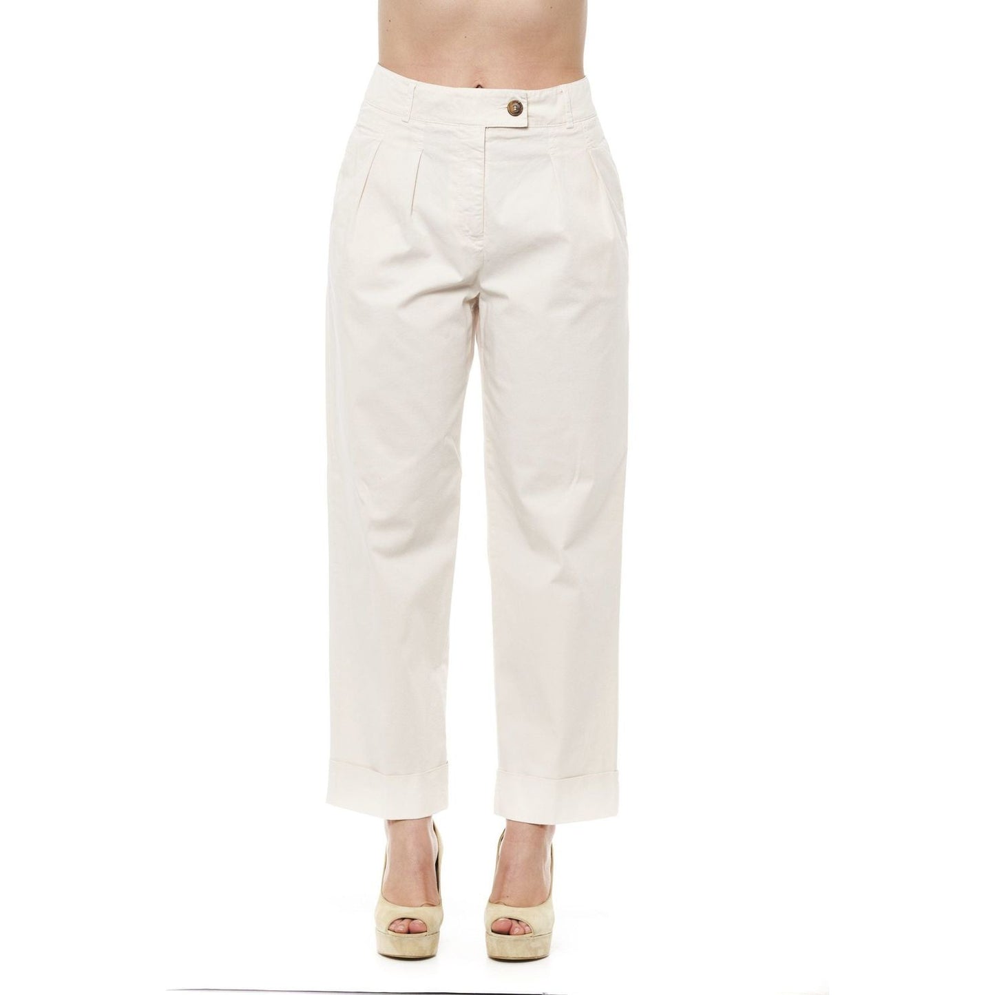 Peserico Beige Wide Palazzo Pants Peserico Antique White