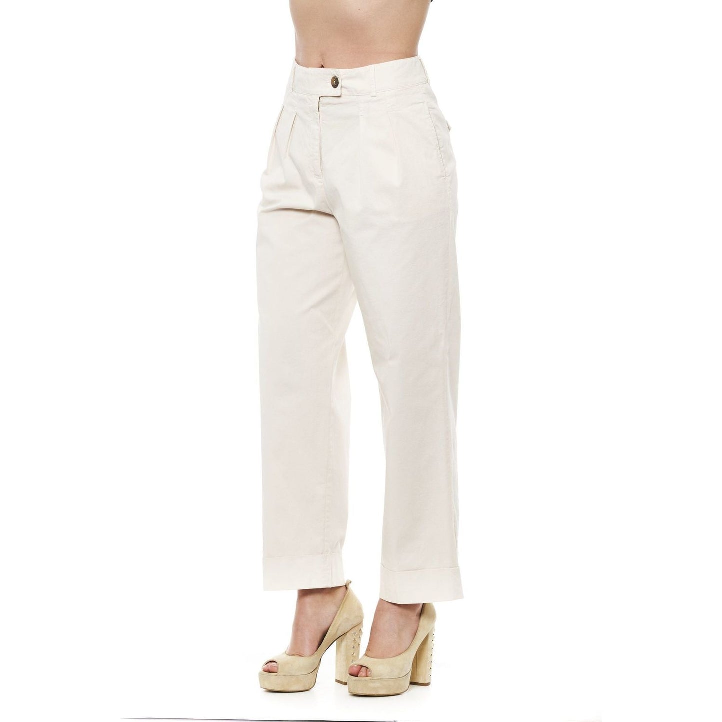 Peserico Beige Wide Palazzo Pants Peserico Antique White