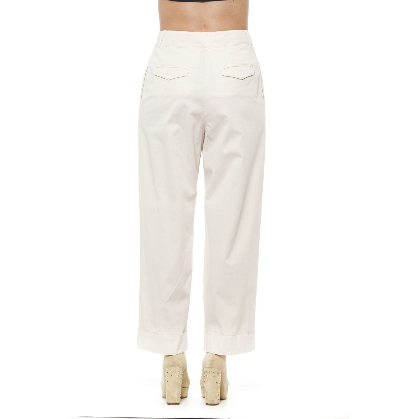 Peserico Beige Wide Palazzo Pants Peserico Antique White