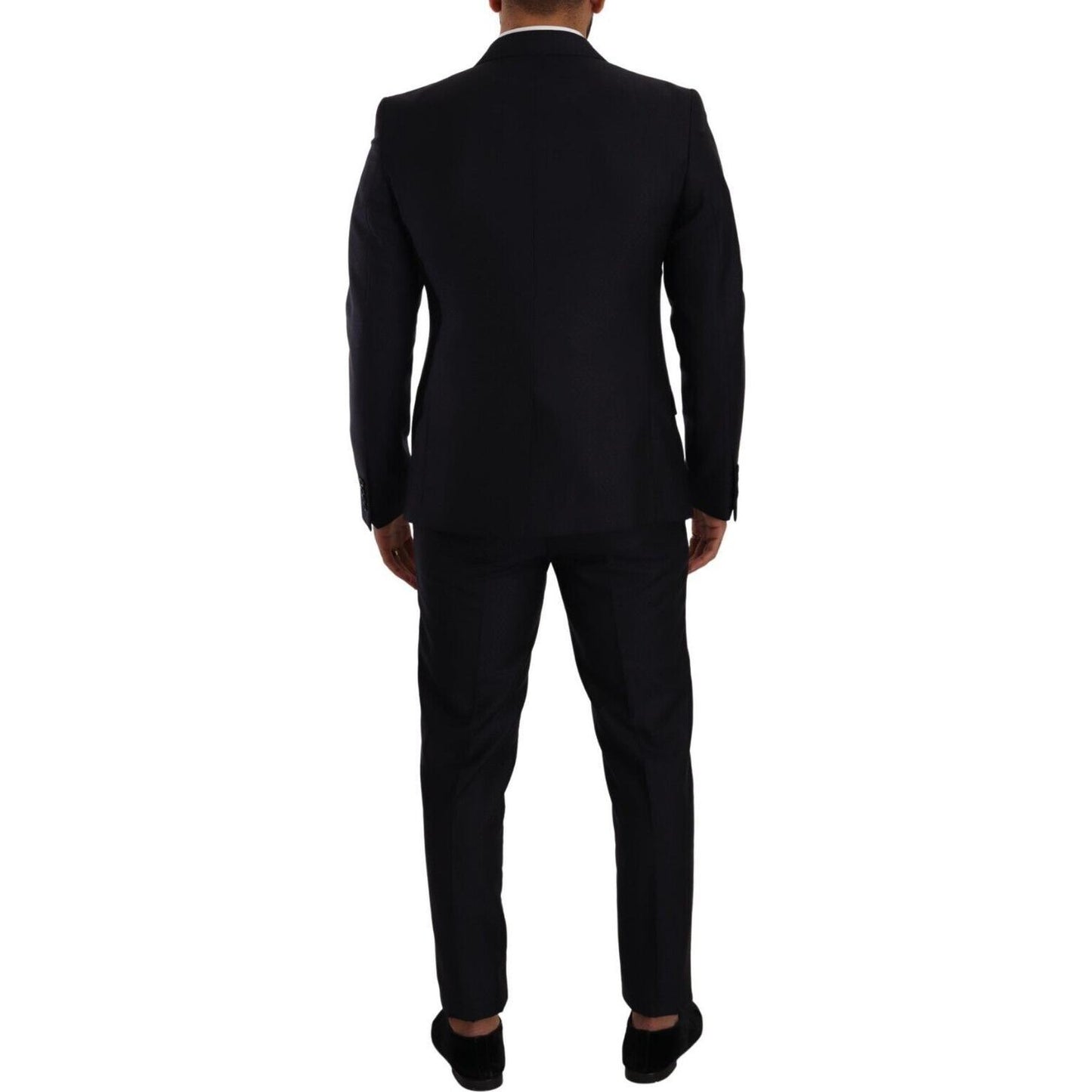 Dolce & Gabbana Elegant Slim Fit Wool Silk Cashmere Men's Suit Dolce & Gabbana Black