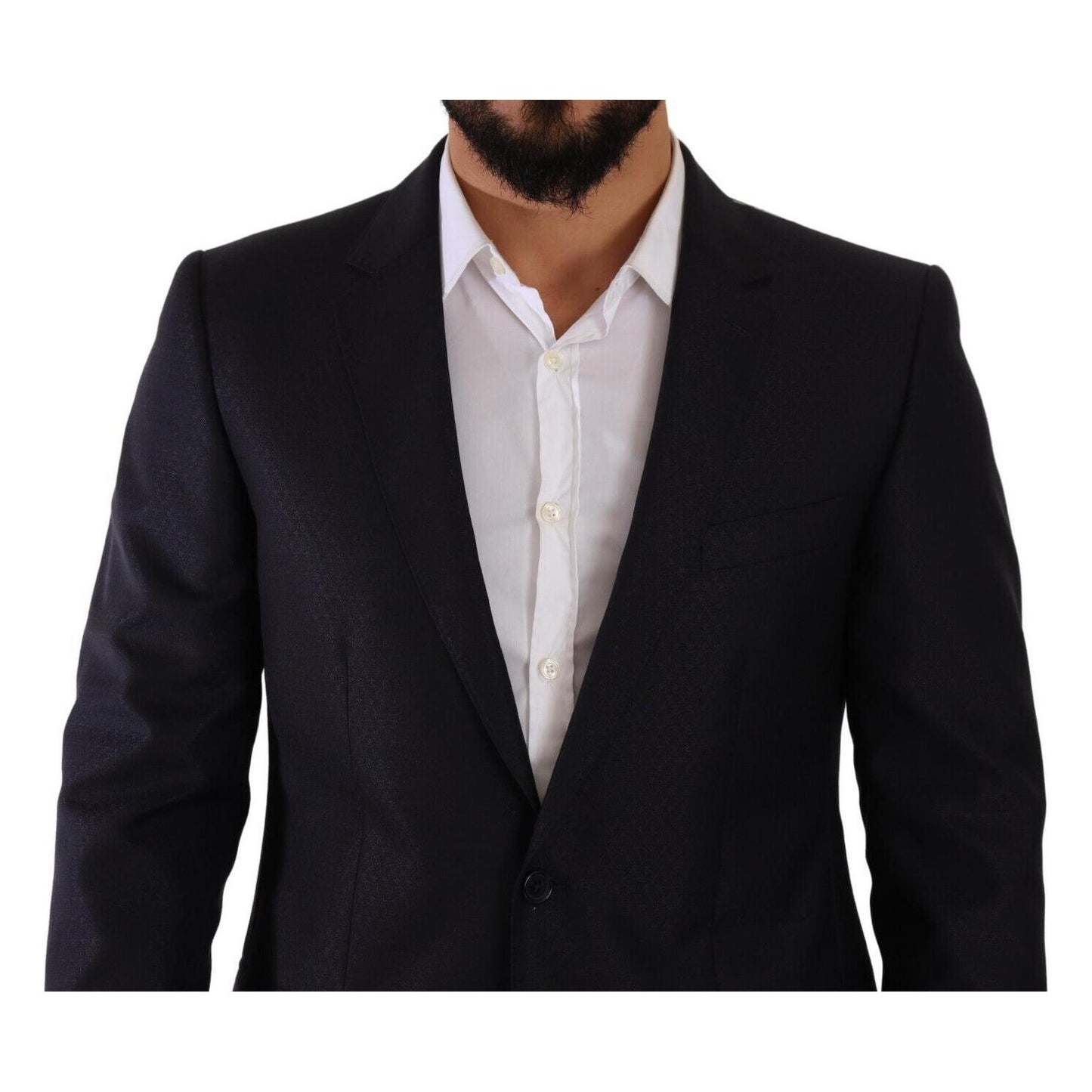 Dolce & Gabbana Elegant Slim Fit Wool Silk Cashmere Men's Suit Dolce & Gabbana Black