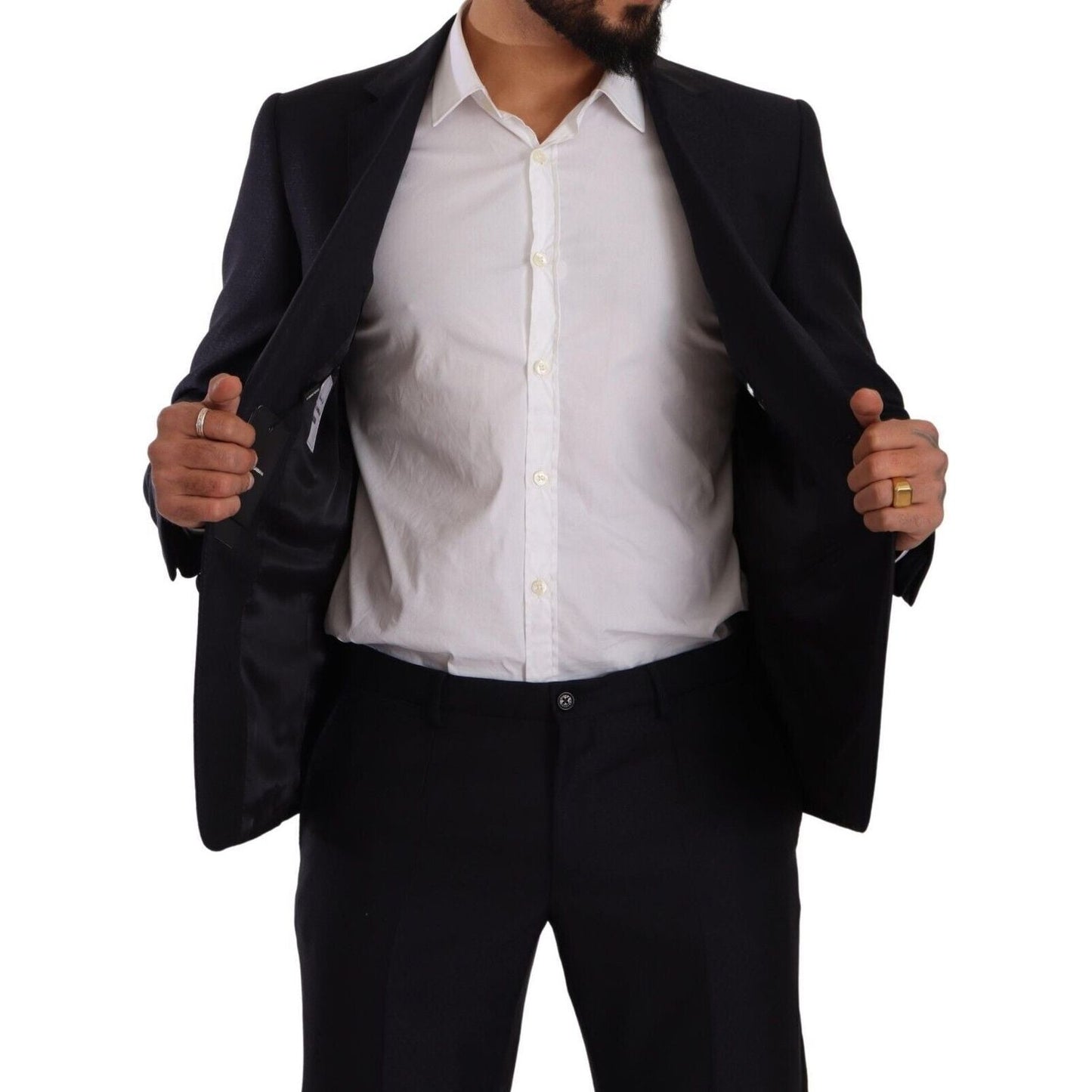 Dolce & Gabbana Elegant Slim Fit Wool Silk Cashmere Men's Suit Dolce & Gabbana Black