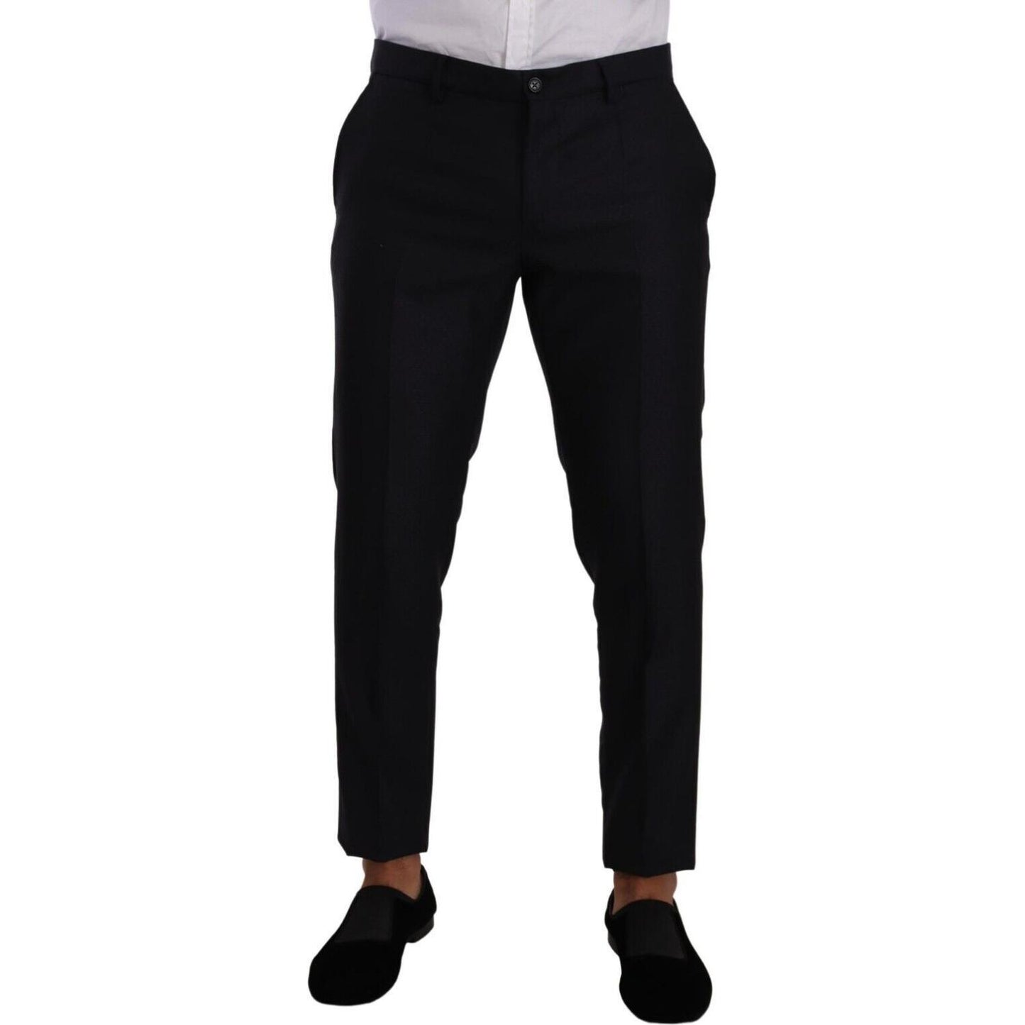 Dolce & Gabbana Elegant Slim Fit Wool Silk Cashmere Men's Suit Dolce & Gabbana Black