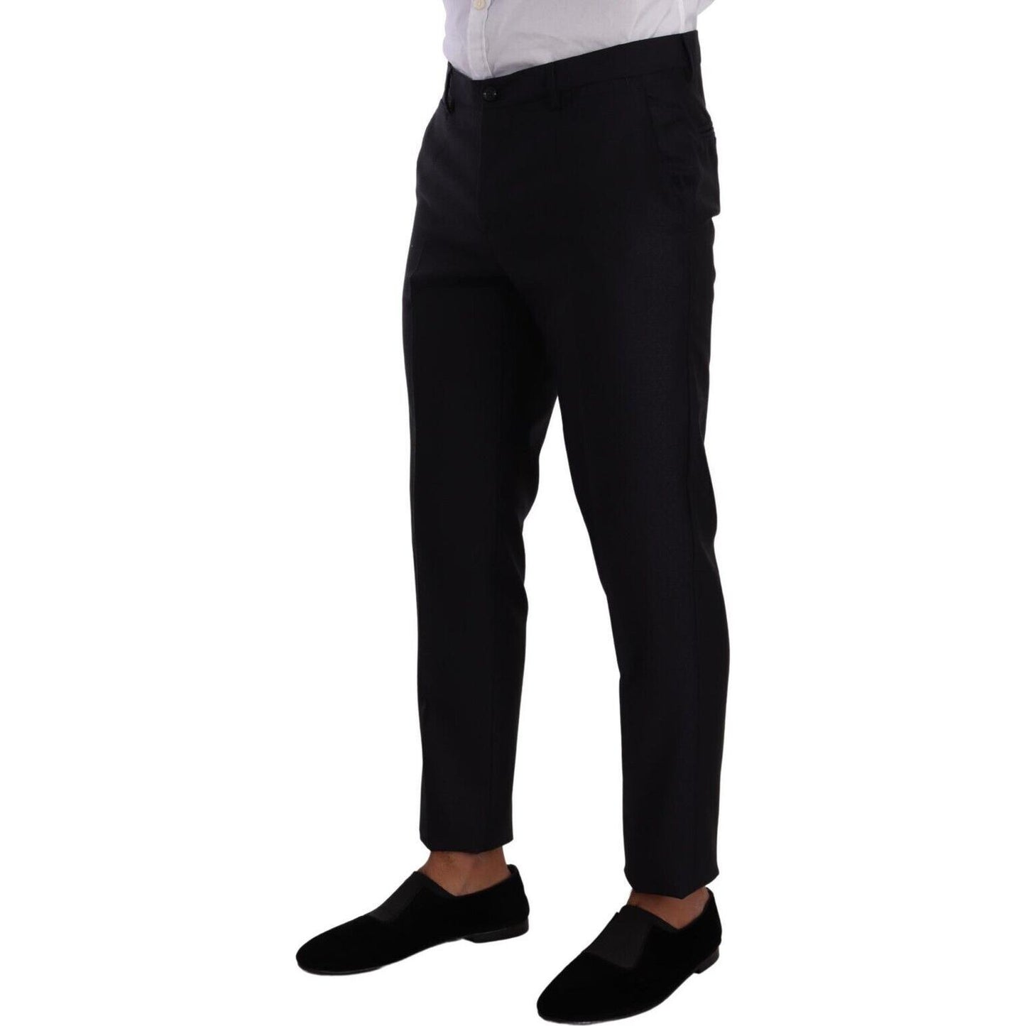 Dolce & Gabbana Elegant Slim Fit Wool Silk Cashmere Men's Suit Dolce & Gabbana Black