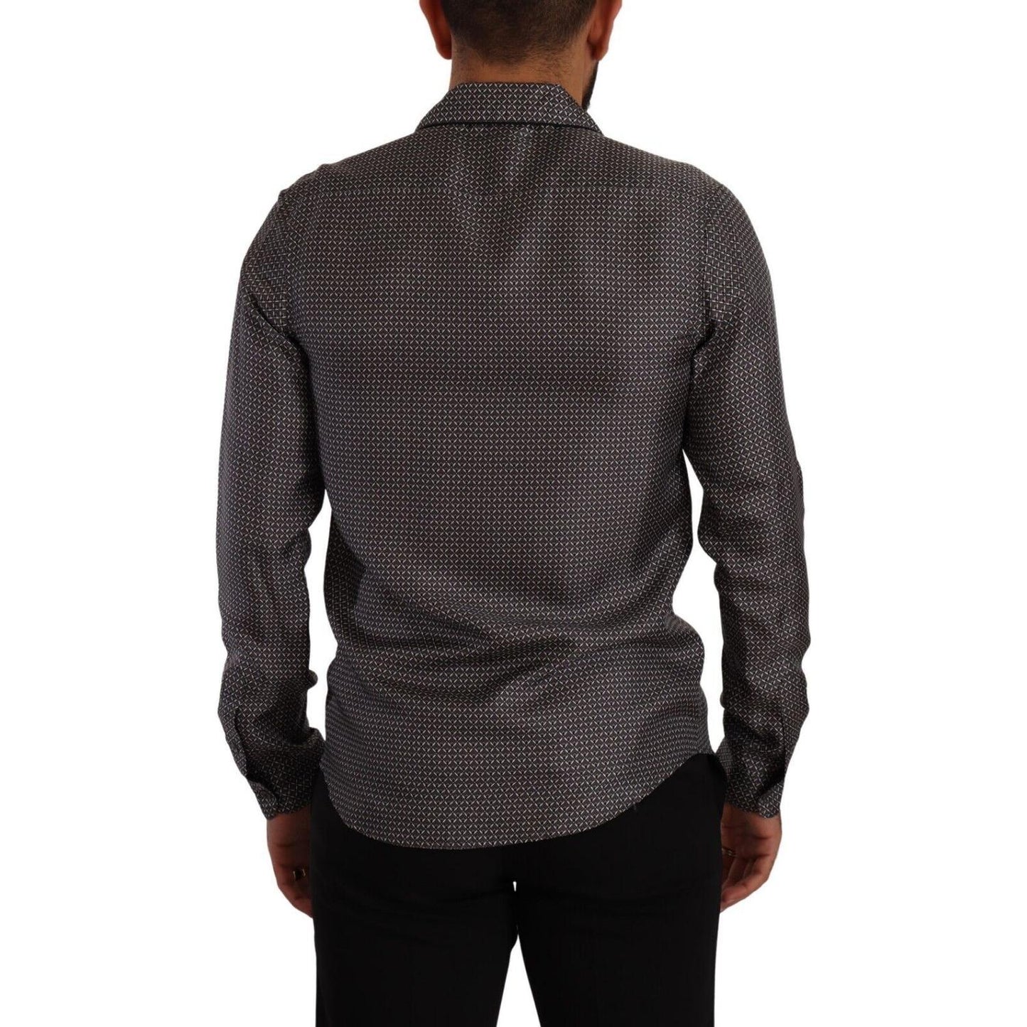 Dolce & Gabbana Elegant Silk Button Down Shirt Dolce & Gabbana Dark Slate Gray