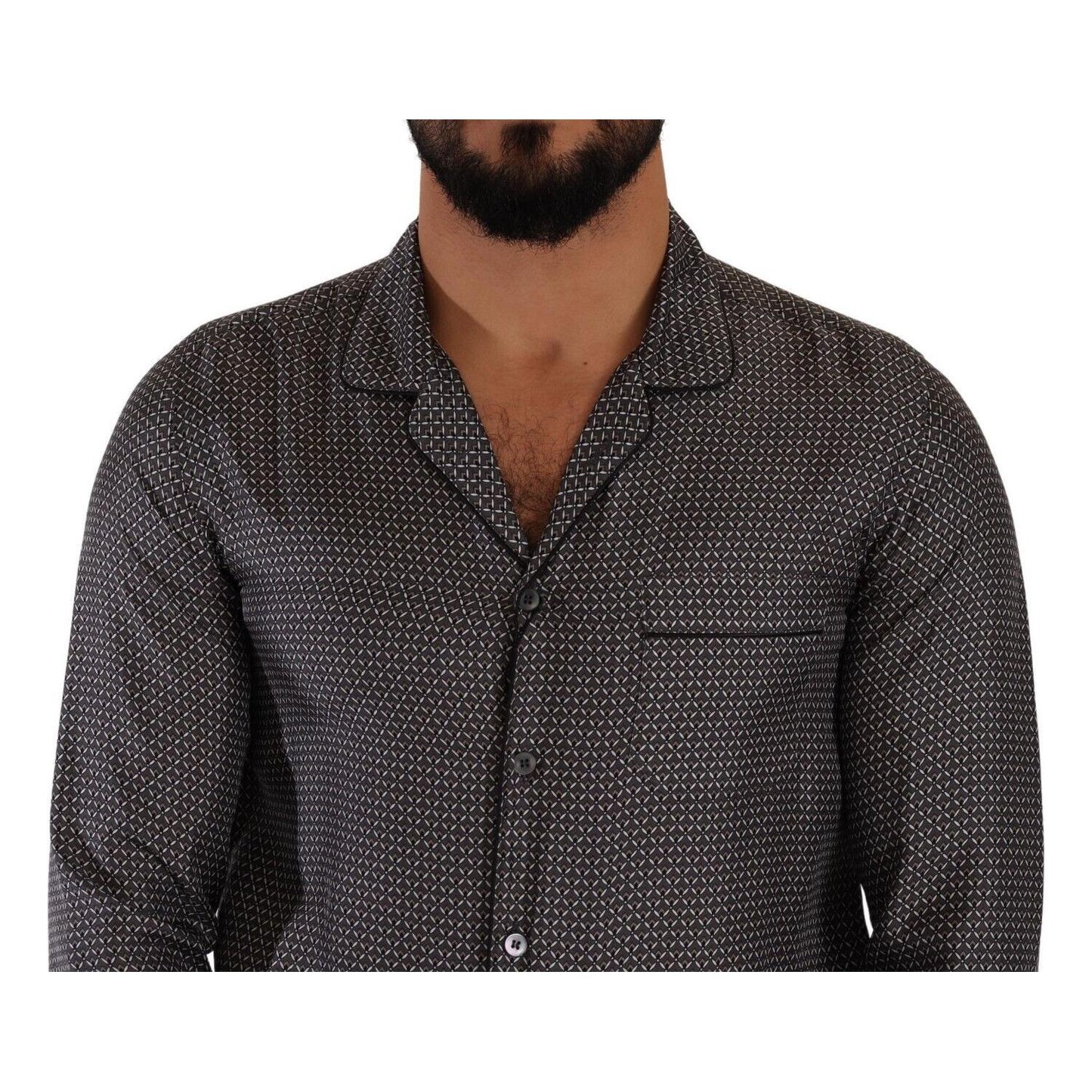Dolce & Gabbana Elegant Silk Button Down Shirt Dolce & Gabbana Dark Slate Gray