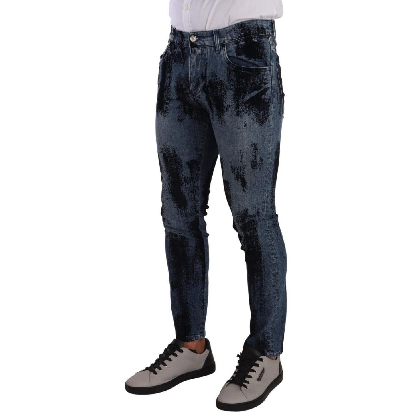 Dolce & Gabbana Italian Designer Skinny Slim Fit Jeans Dolce & Gabbana Dark Slate Gray