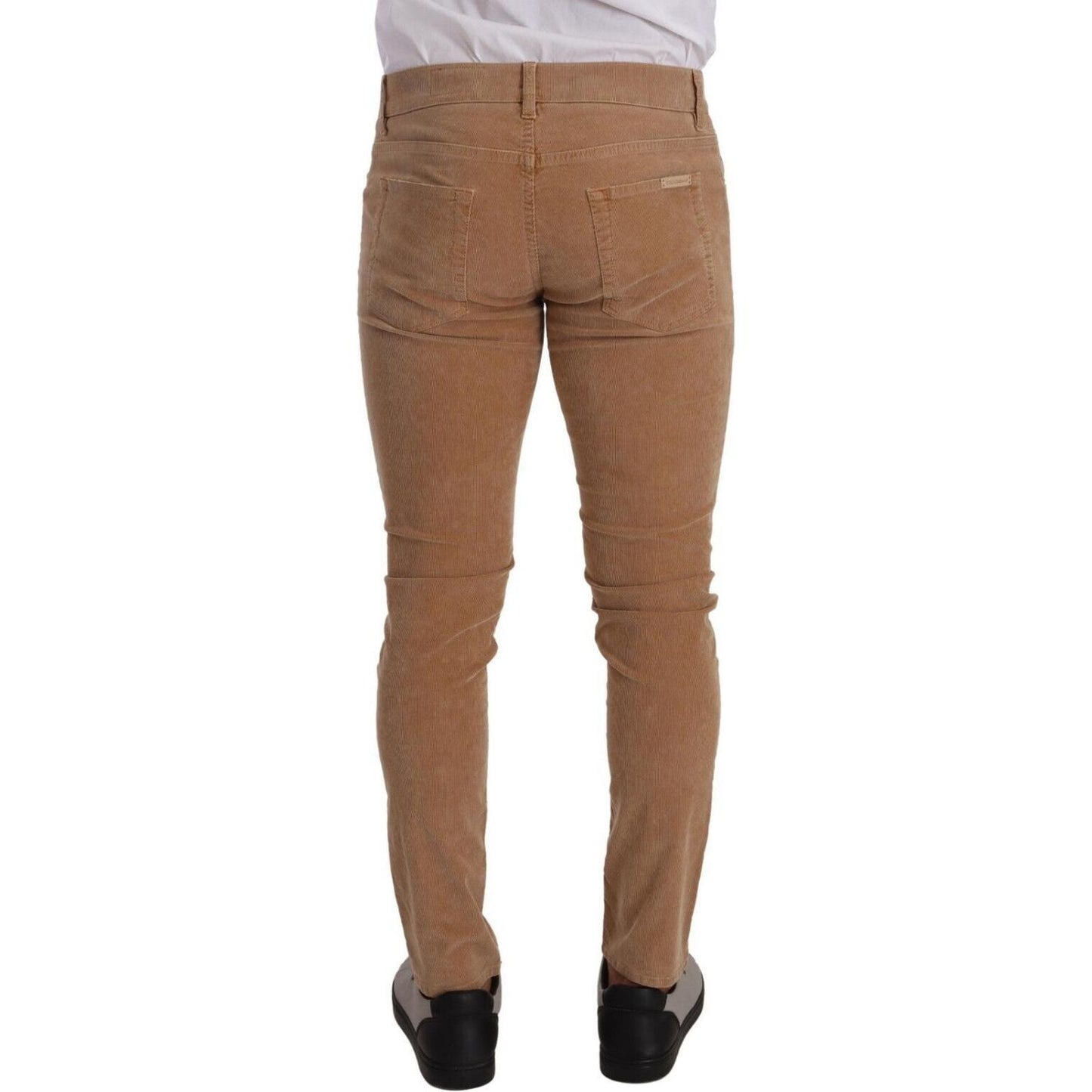 Dolce & Gabbana Elegant Slim Fit Corduroy Jeans Dolce & Gabbana Sienna
