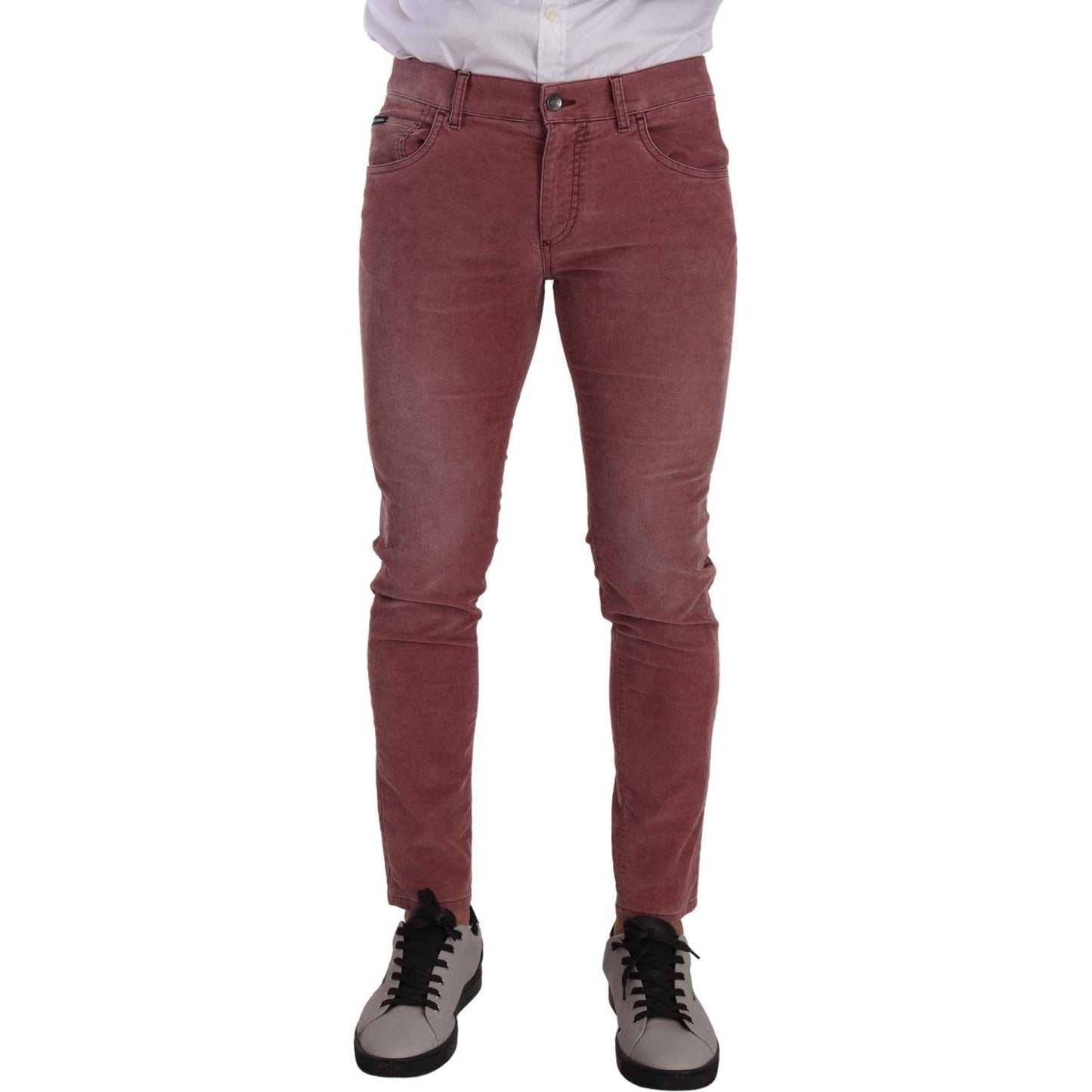 Dolce & Gabbana Elegant Slim Fit Corduroy Jeans Dolce & Gabbana Dark Olive Green