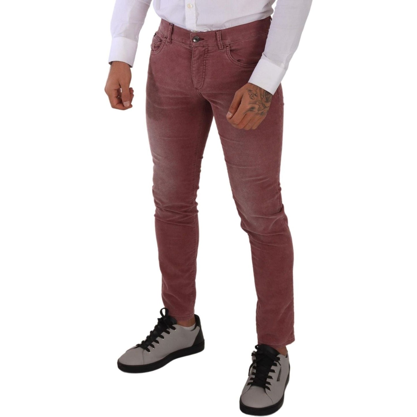 Dolce & Gabbana Elegant Slim Fit Corduroy Jeans Dolce & Gabbana Dark Olive Green
