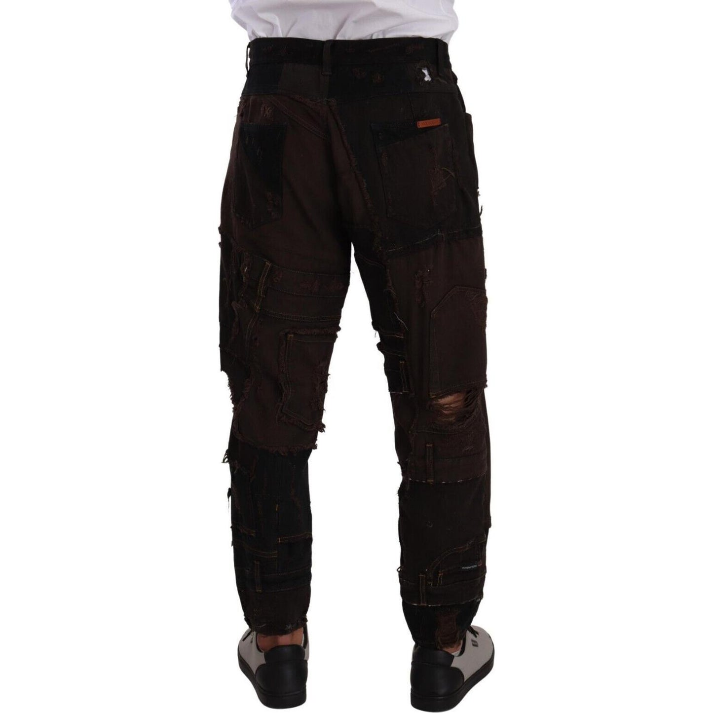Dolce & Gabbana Elegant Distressed Patchwork Denim Jeans Dolce & Gabbana Black